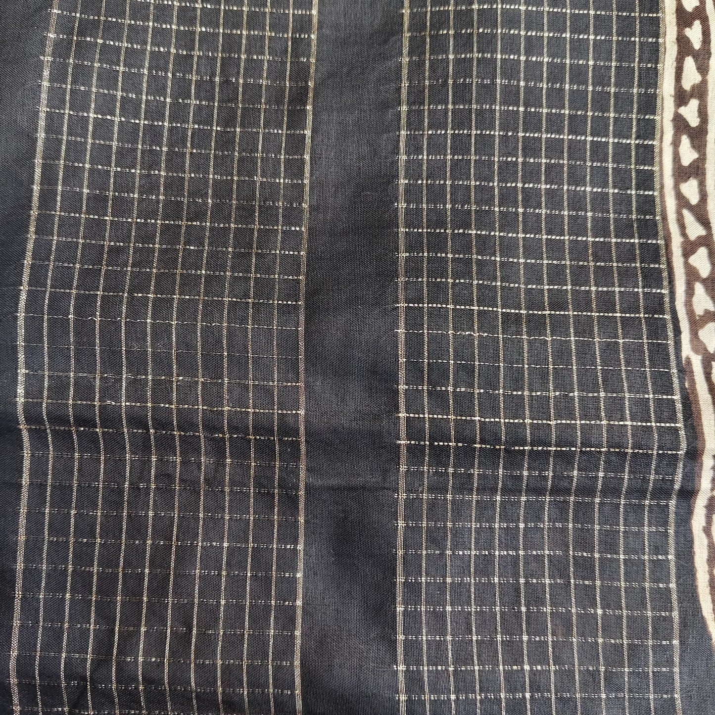 Russian Silk Block Print Black-01