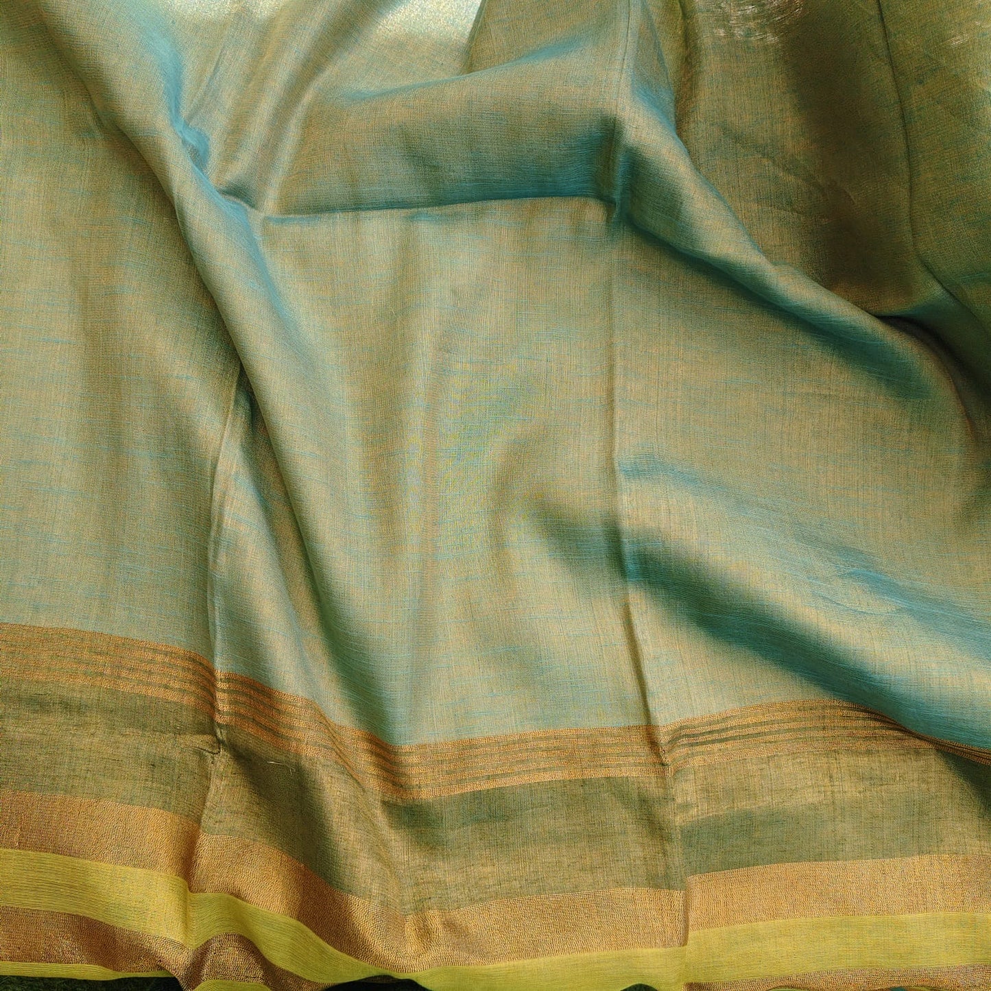 Tissue Linen Striped Aachal, Green