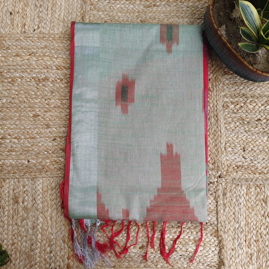 Ikkat Cotton Linen- Cardamom