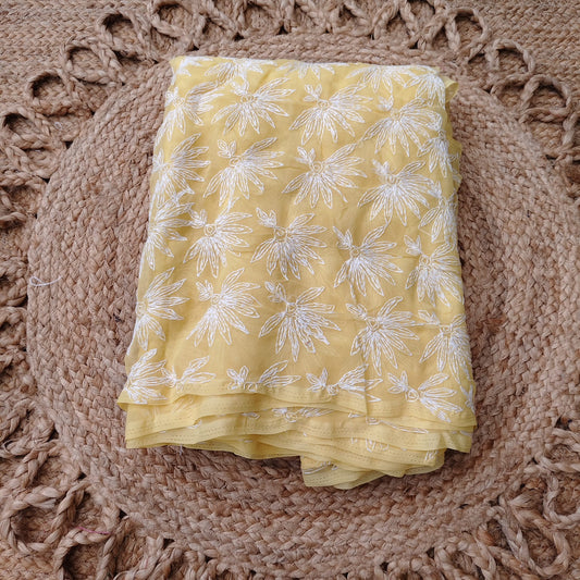 Chikankari Tepchi Jaal -Yellow