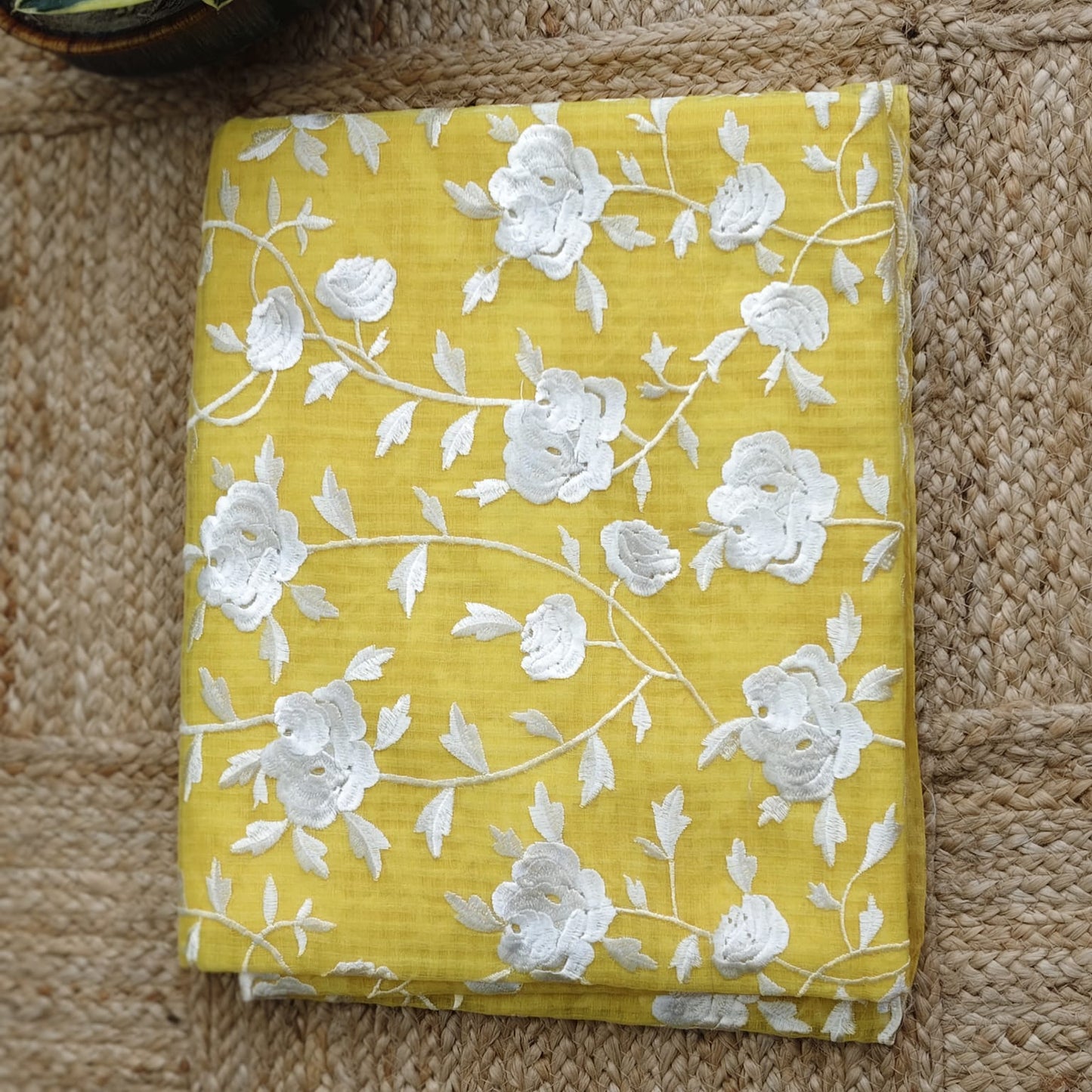 Yellow Parsi Embroidery