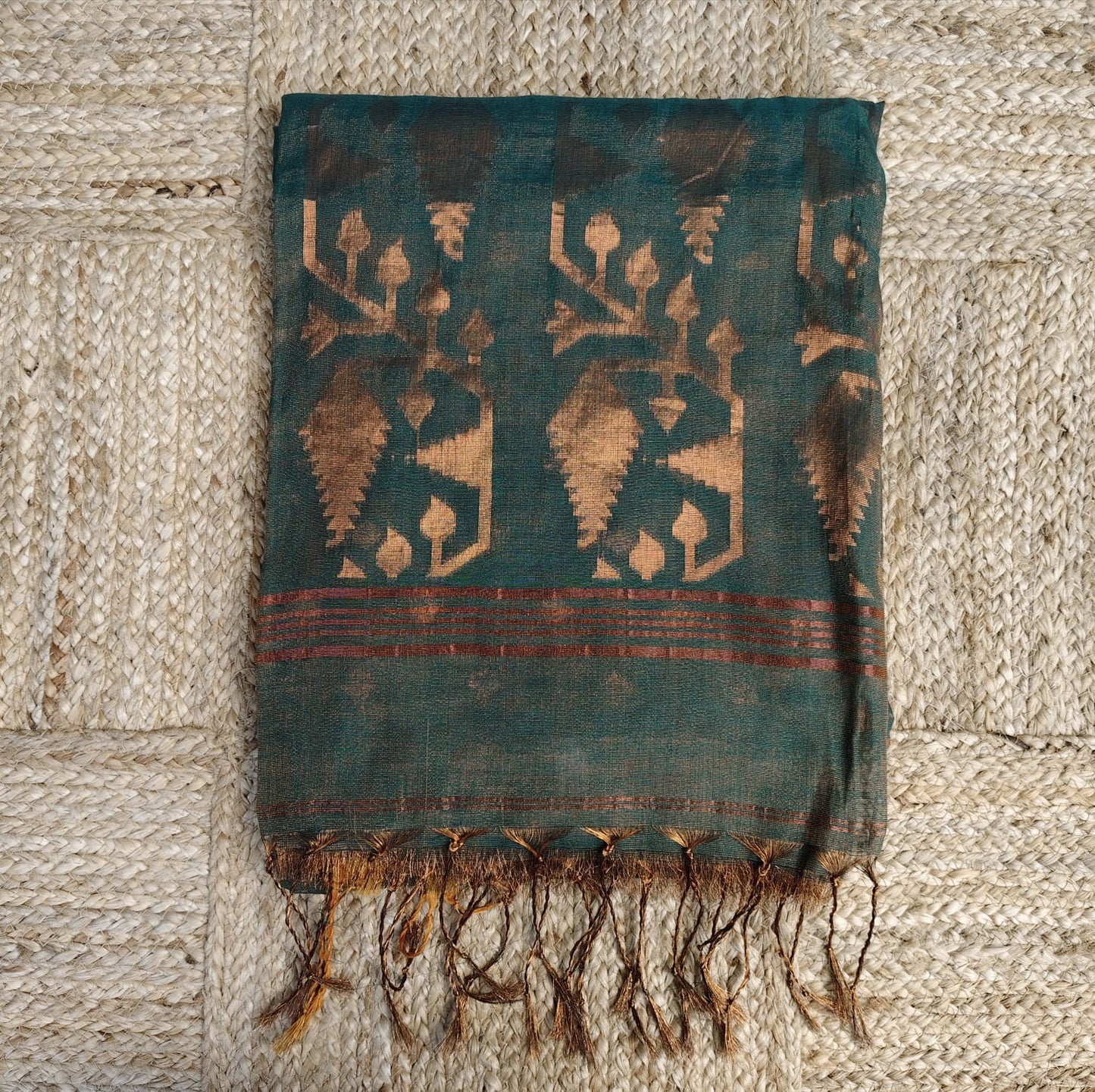 Tissue Jamdani, Emarald green