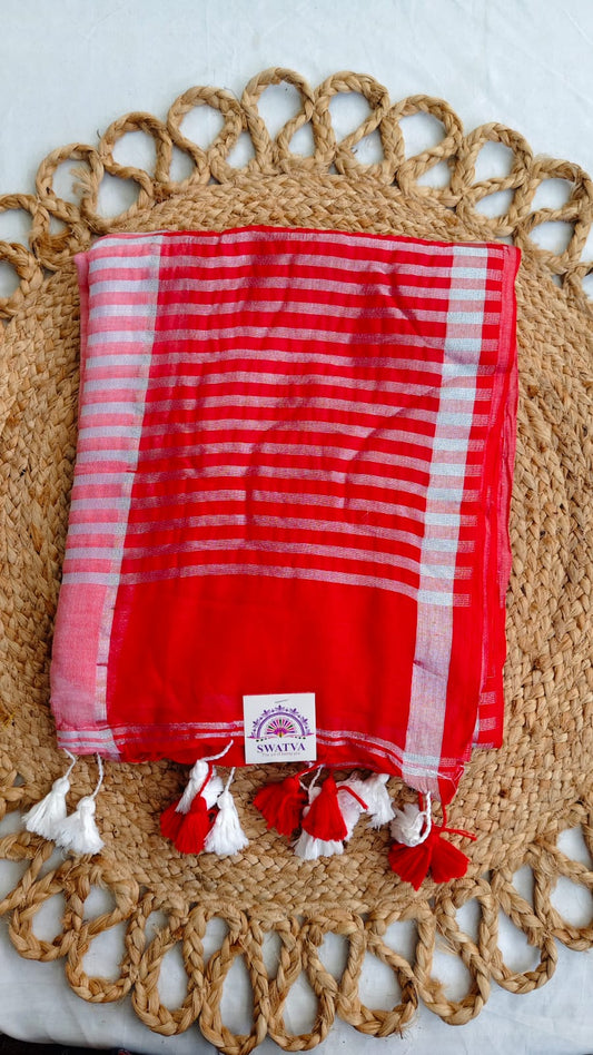 Mul cotton box check, Red White