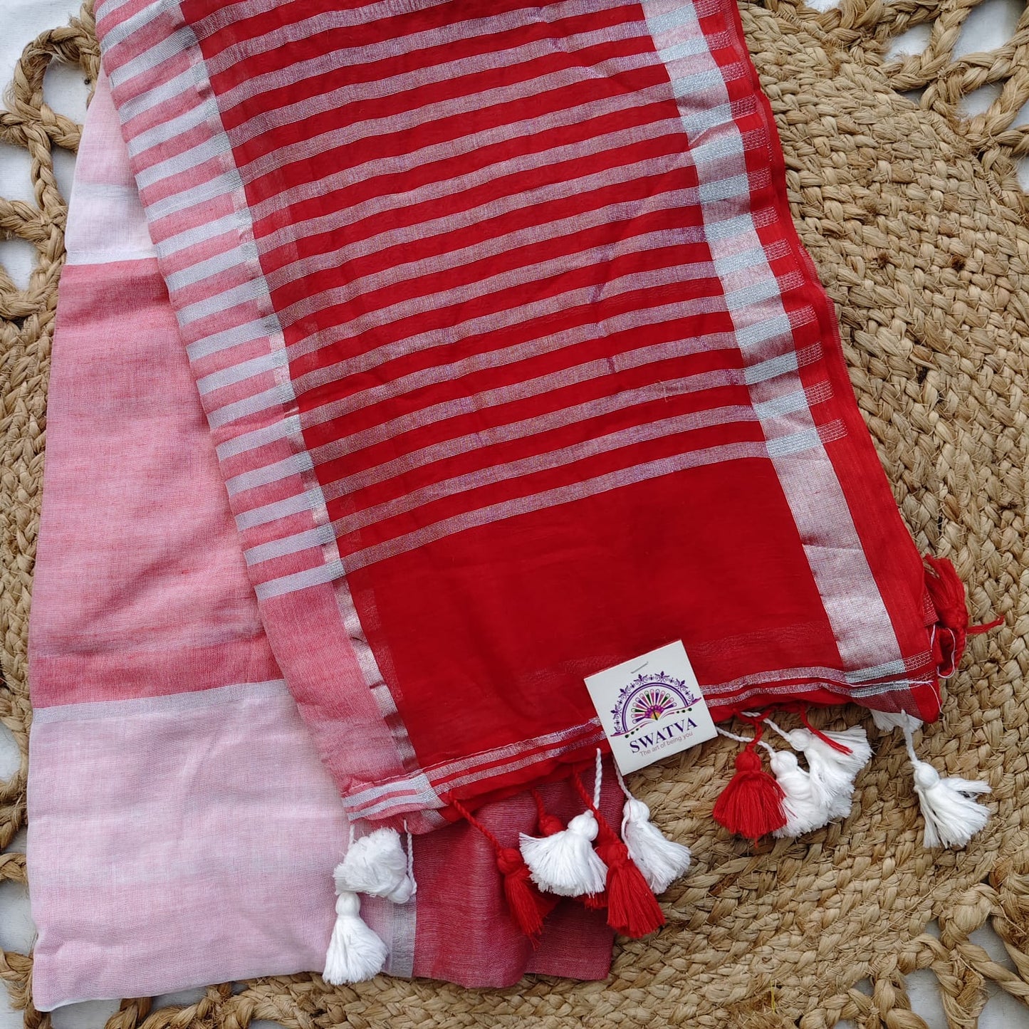 Mul cotton box check, Red White