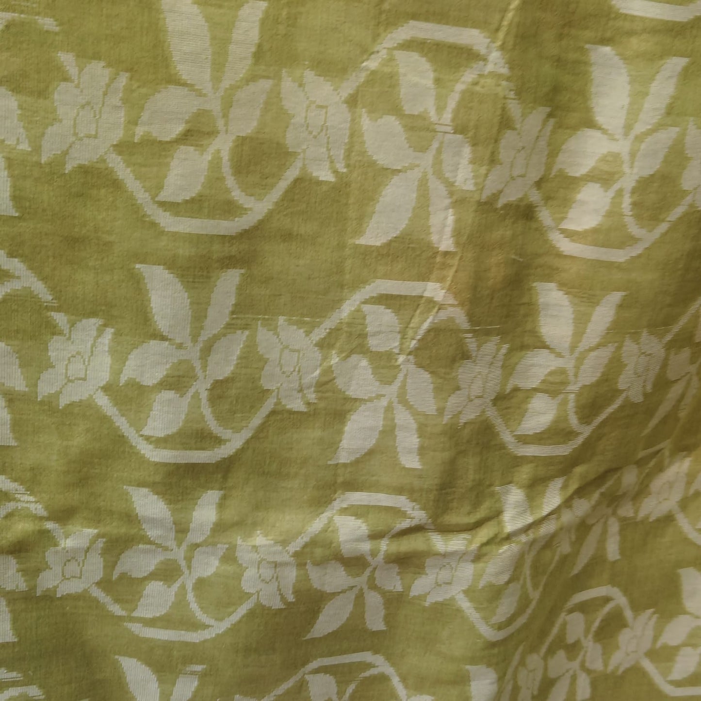 Handwoven Cotton Tissue Jamdani-Lime Green