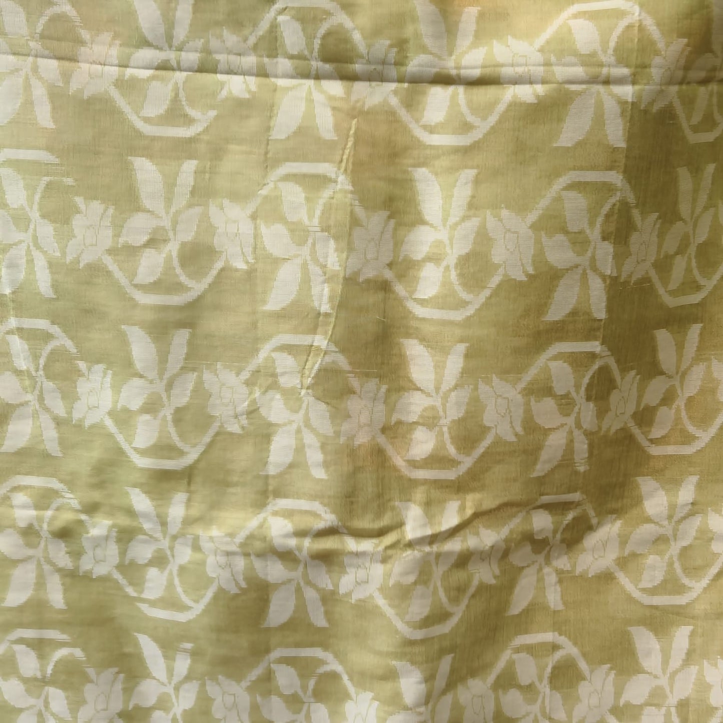 Handwoven Cotton Tissue Jamdani-Lime Green