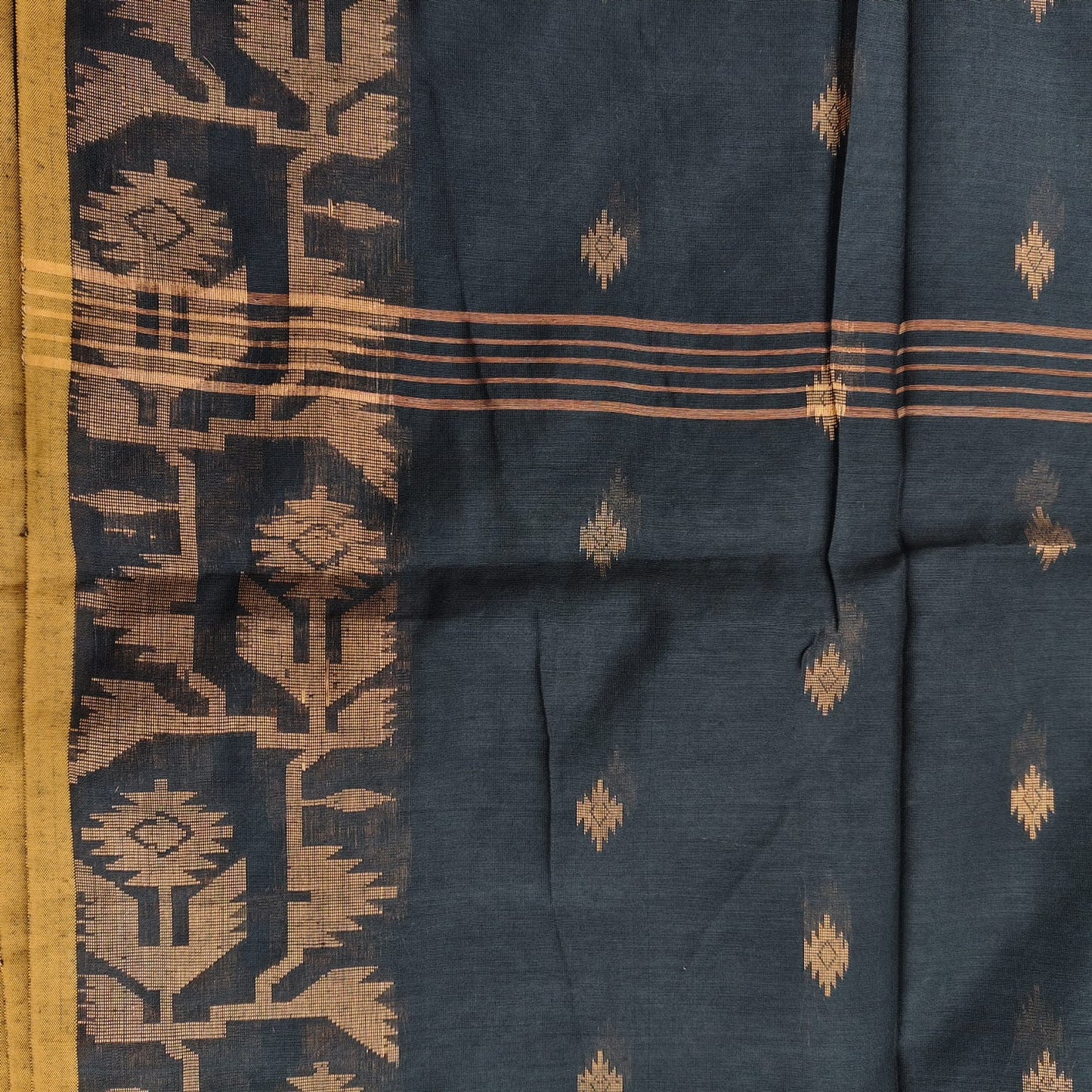 Handloom Cotton Jamdani -Black