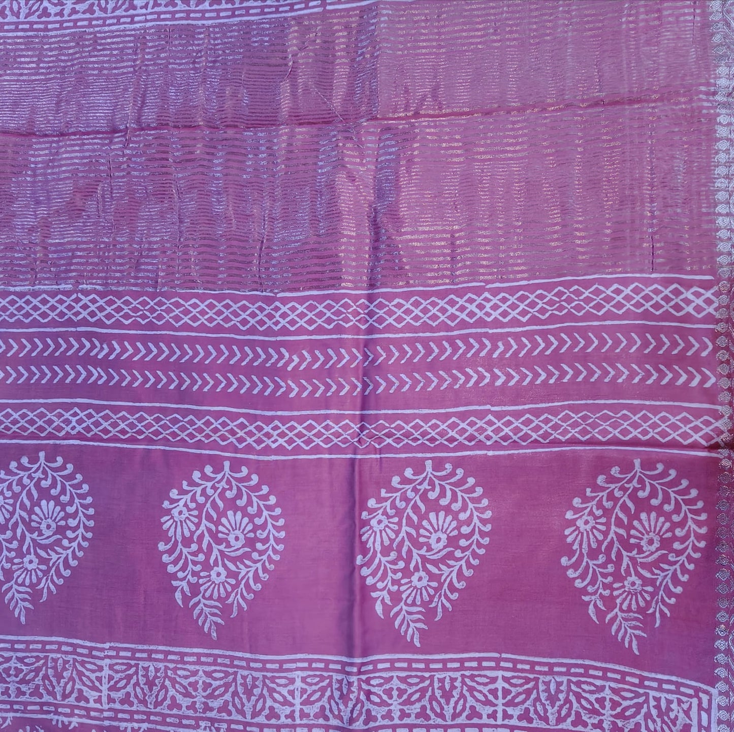 Block Print Silk, Pink