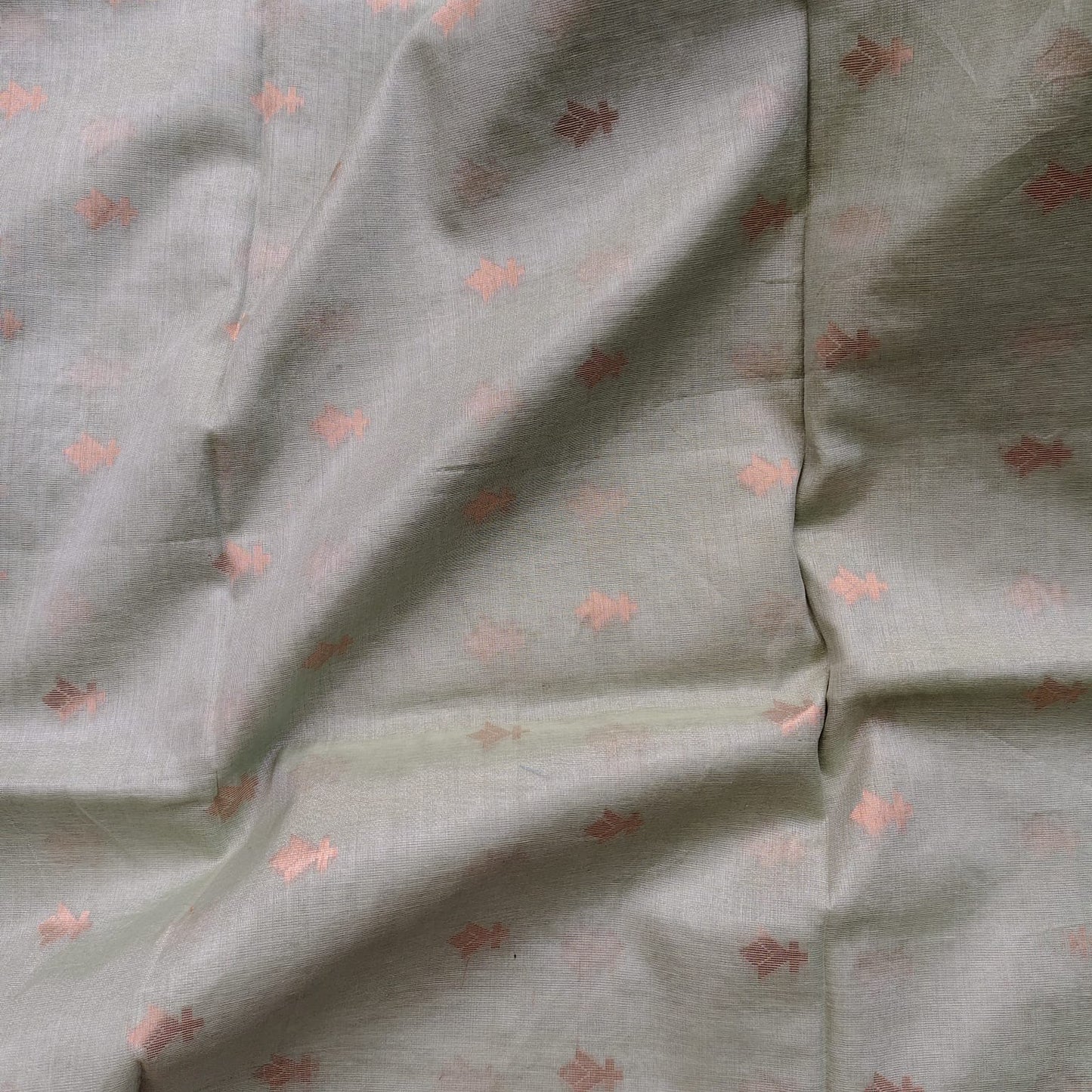 Tissue Linen Jamdani - Cardamom Green