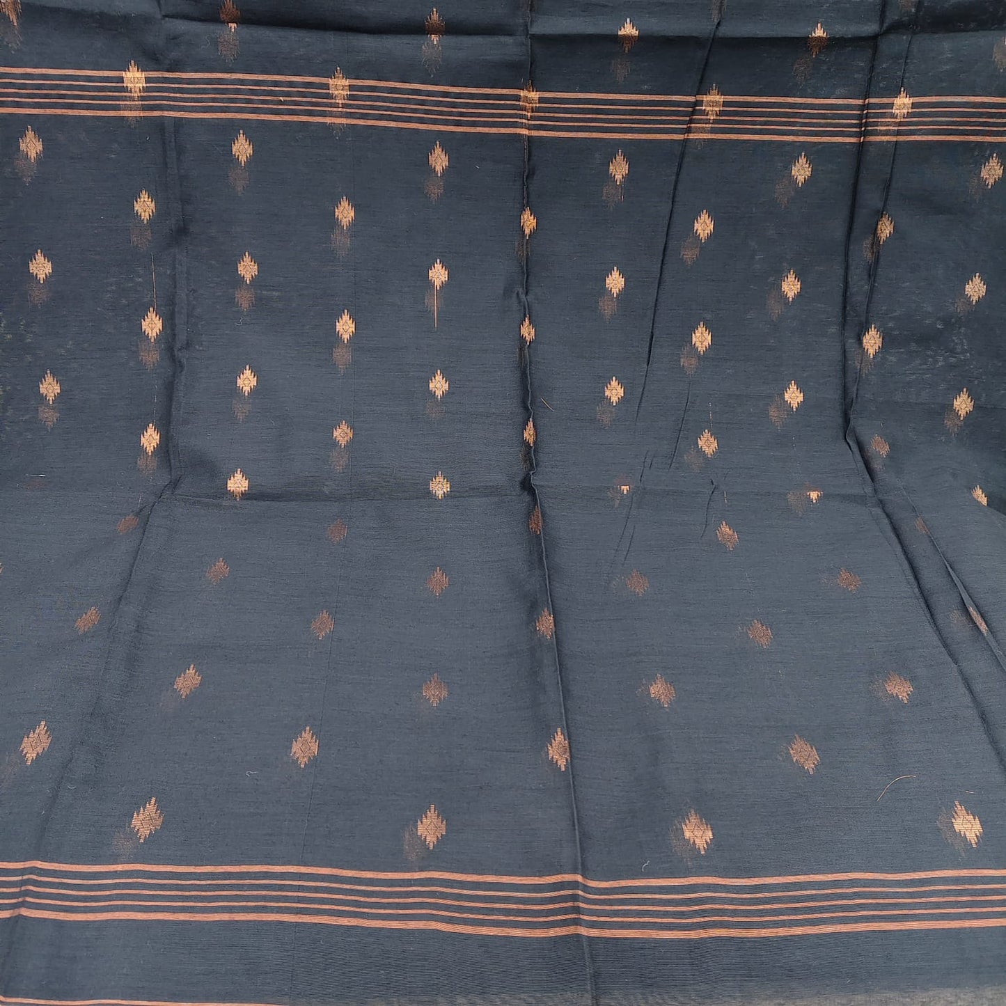 Handloom Cotton Jamdani -Black