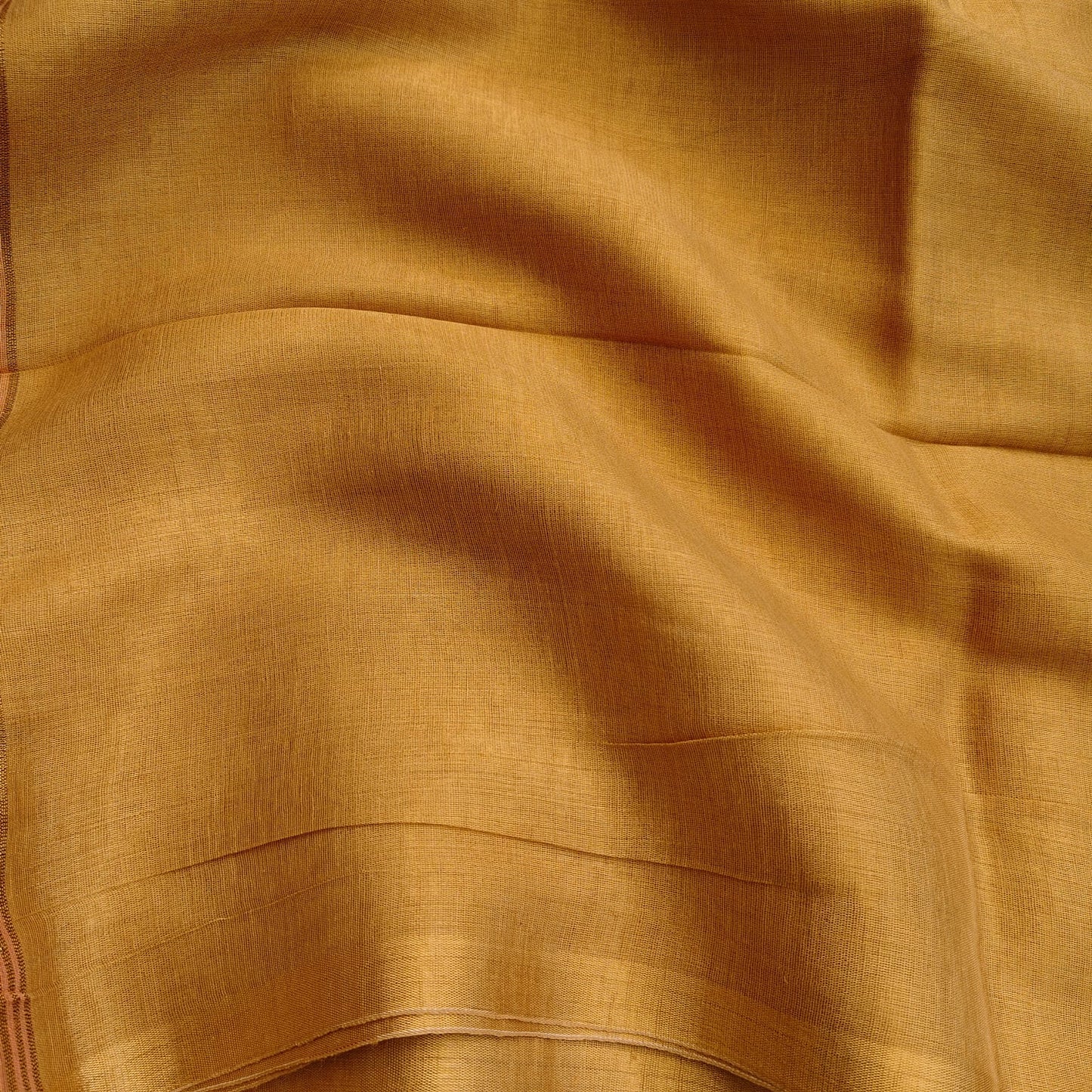 Tissue Linen Striped Aanchal, Bronze