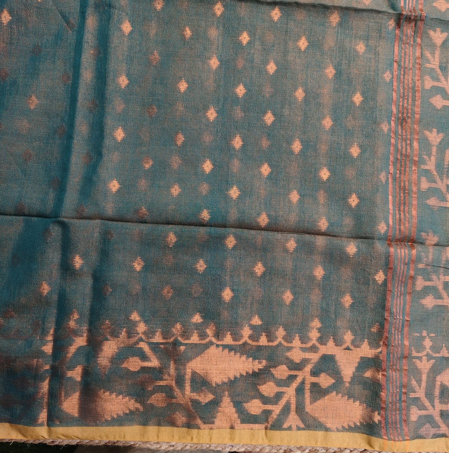 Tissue Jamdani, Emarald green