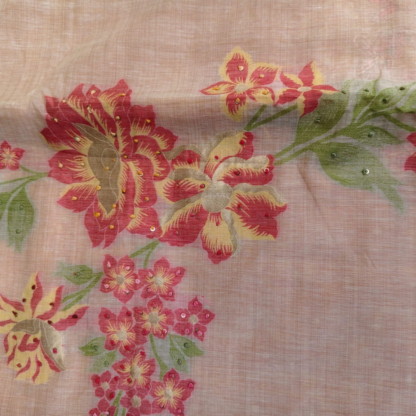 Munga Linen Jamdani Rust