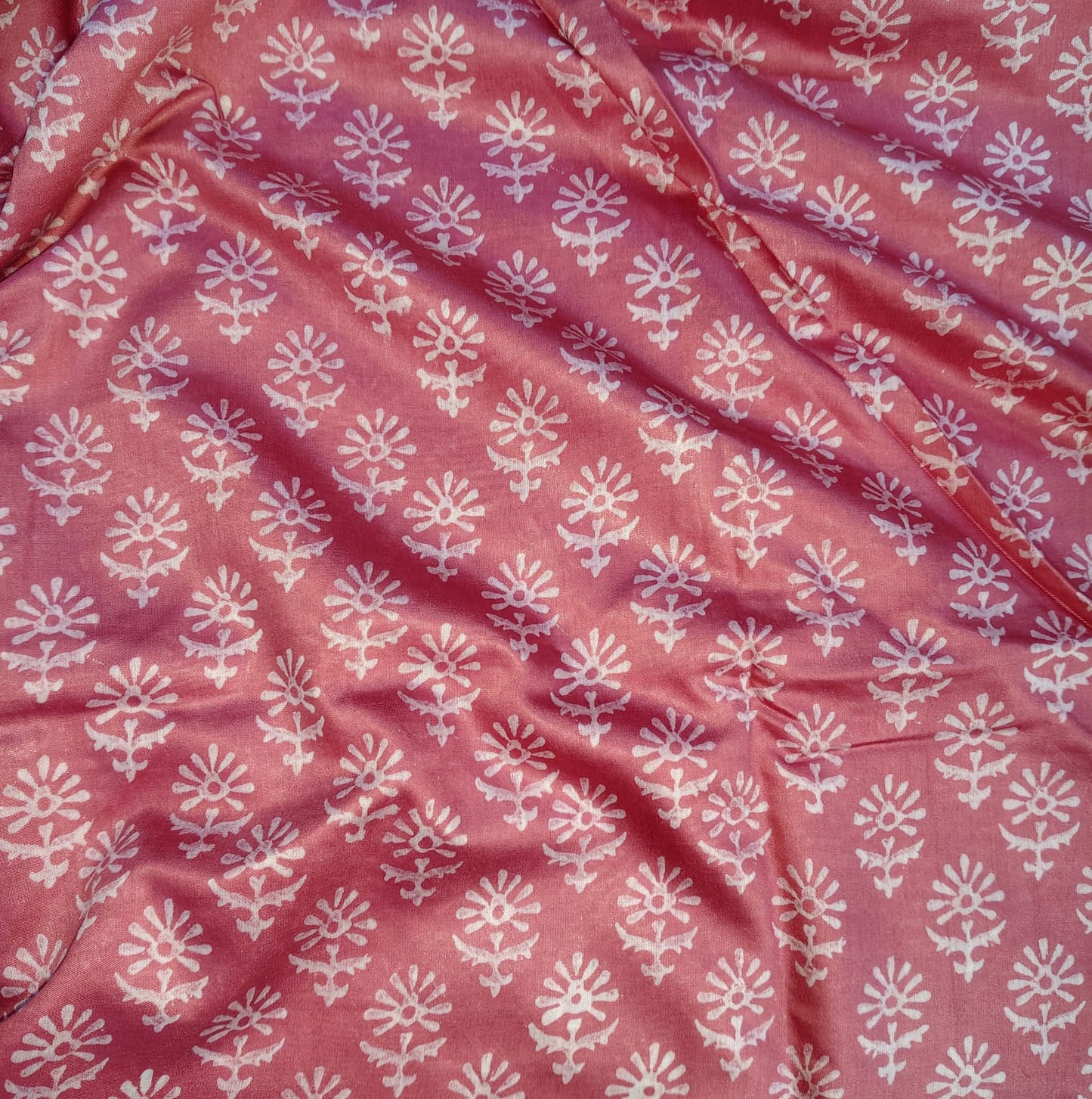 Block Print Silk, Pink
