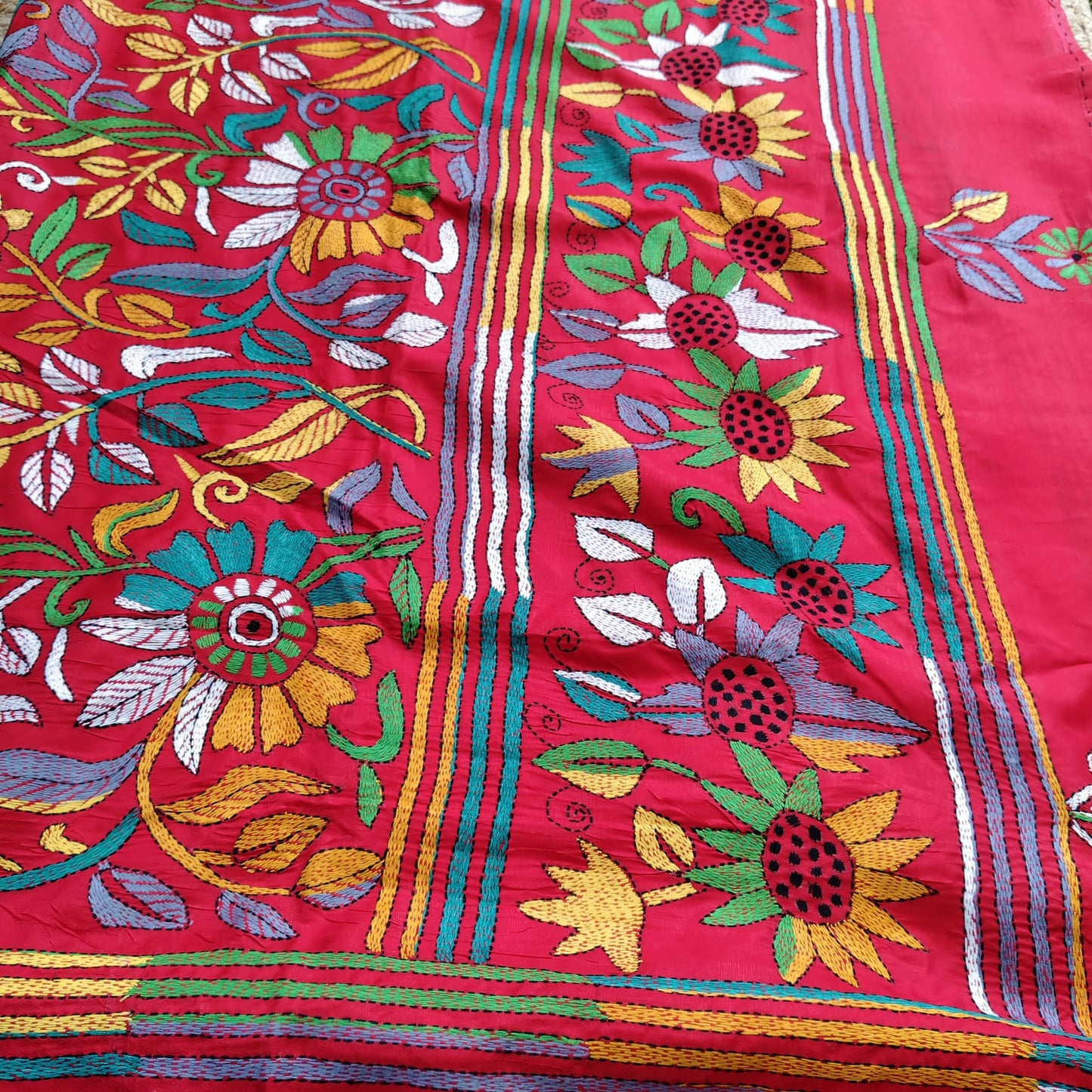 Kantha Stitch-Vermilion