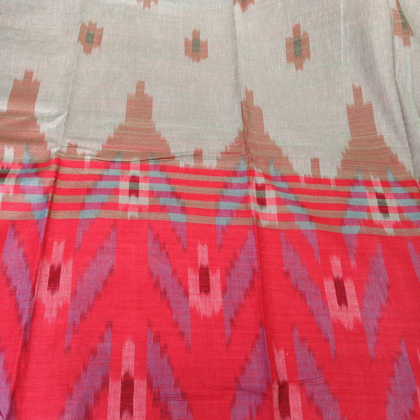 Ikkat Cotton Linen- Cardamom