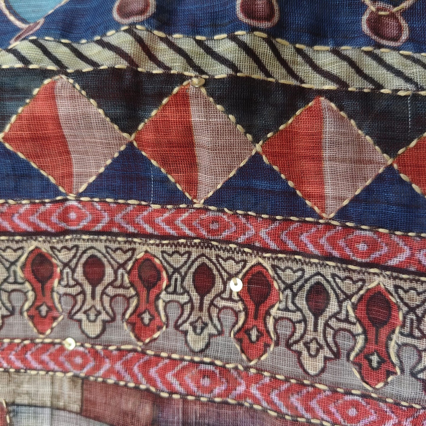 Red Digital Printed Linen