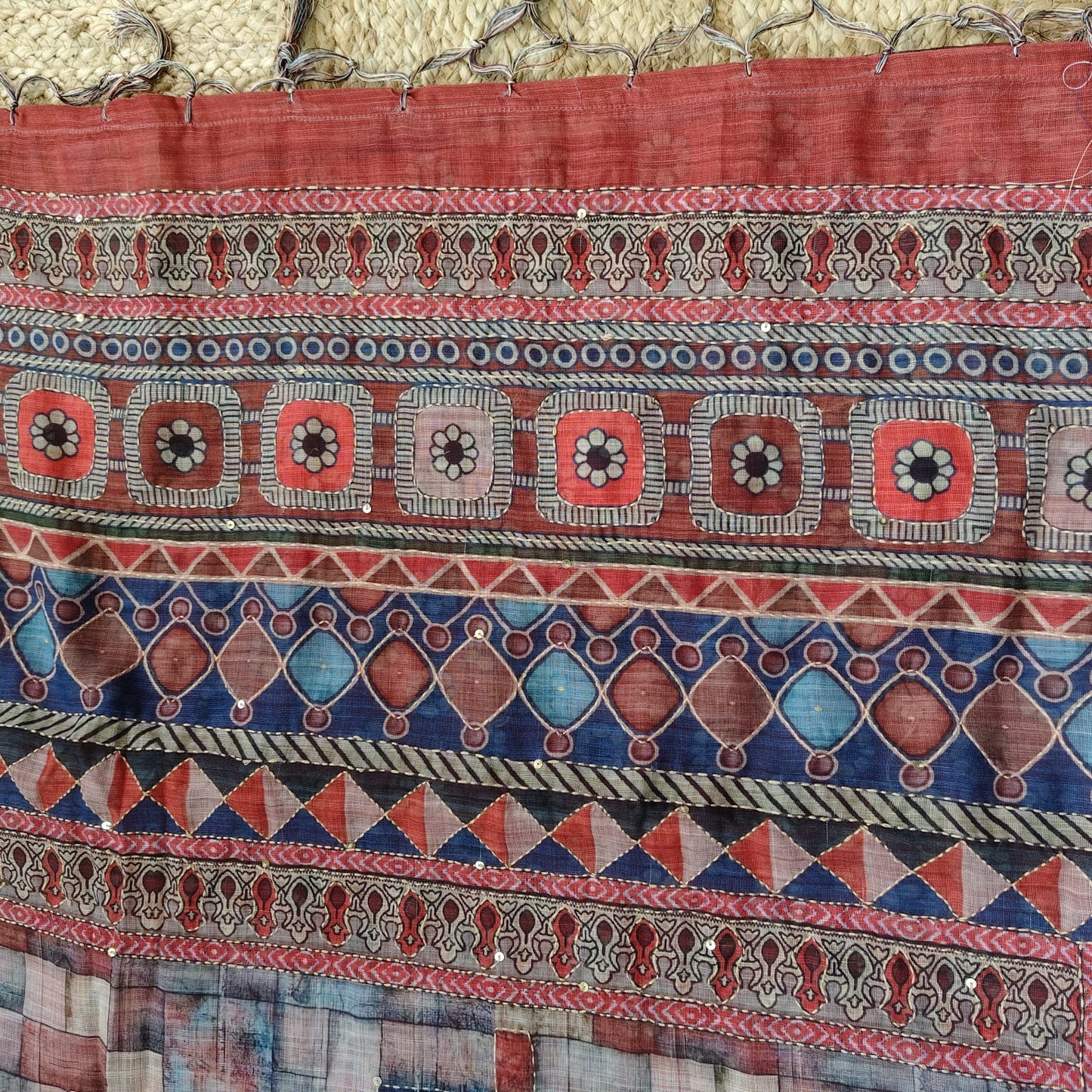Red Digital Printed Linen