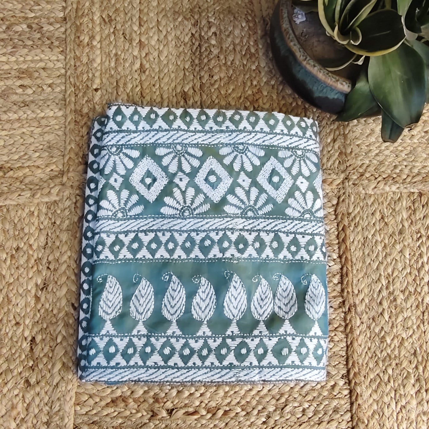 Kantha Stitch-Sea Green