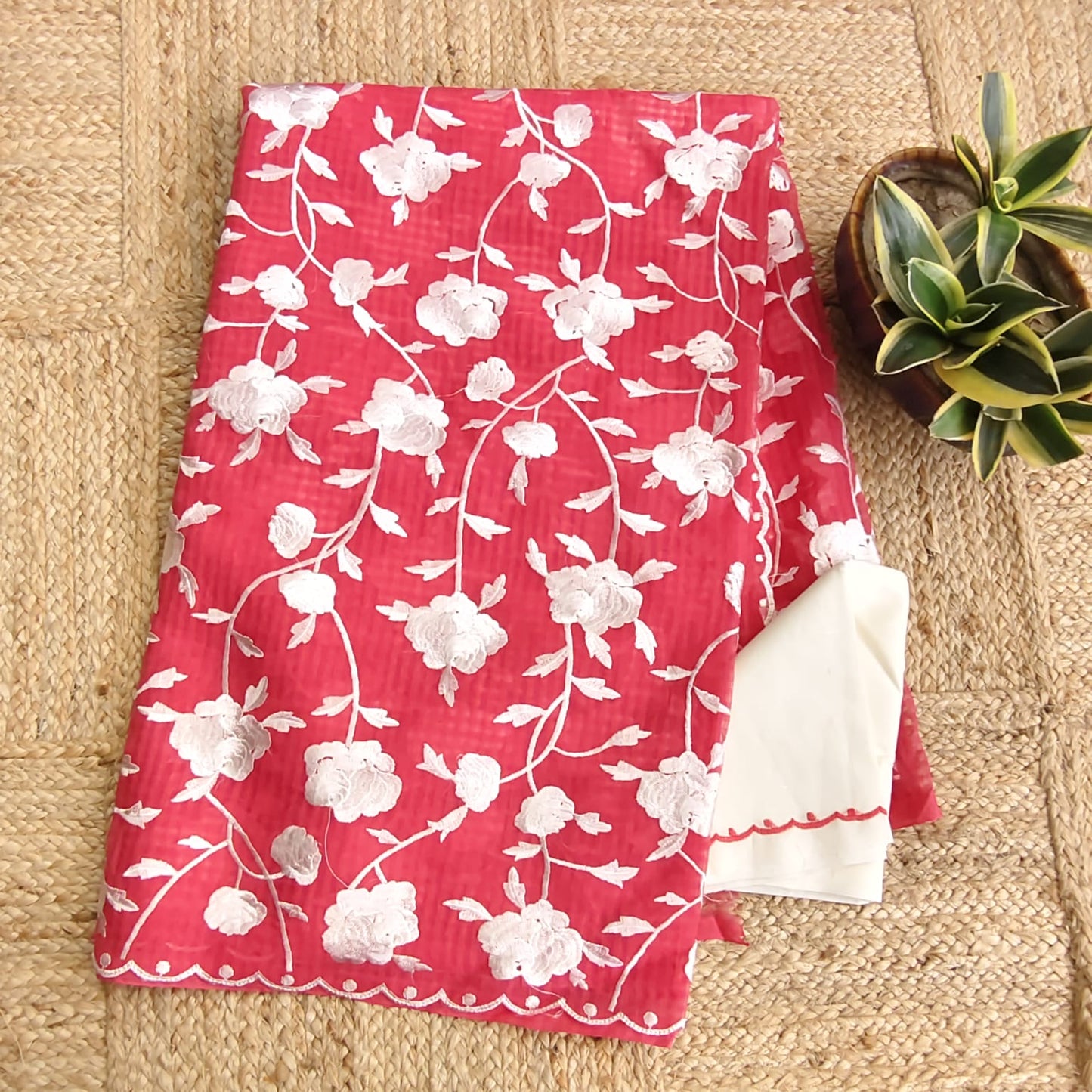 Rose Pink Parsi Embroidery