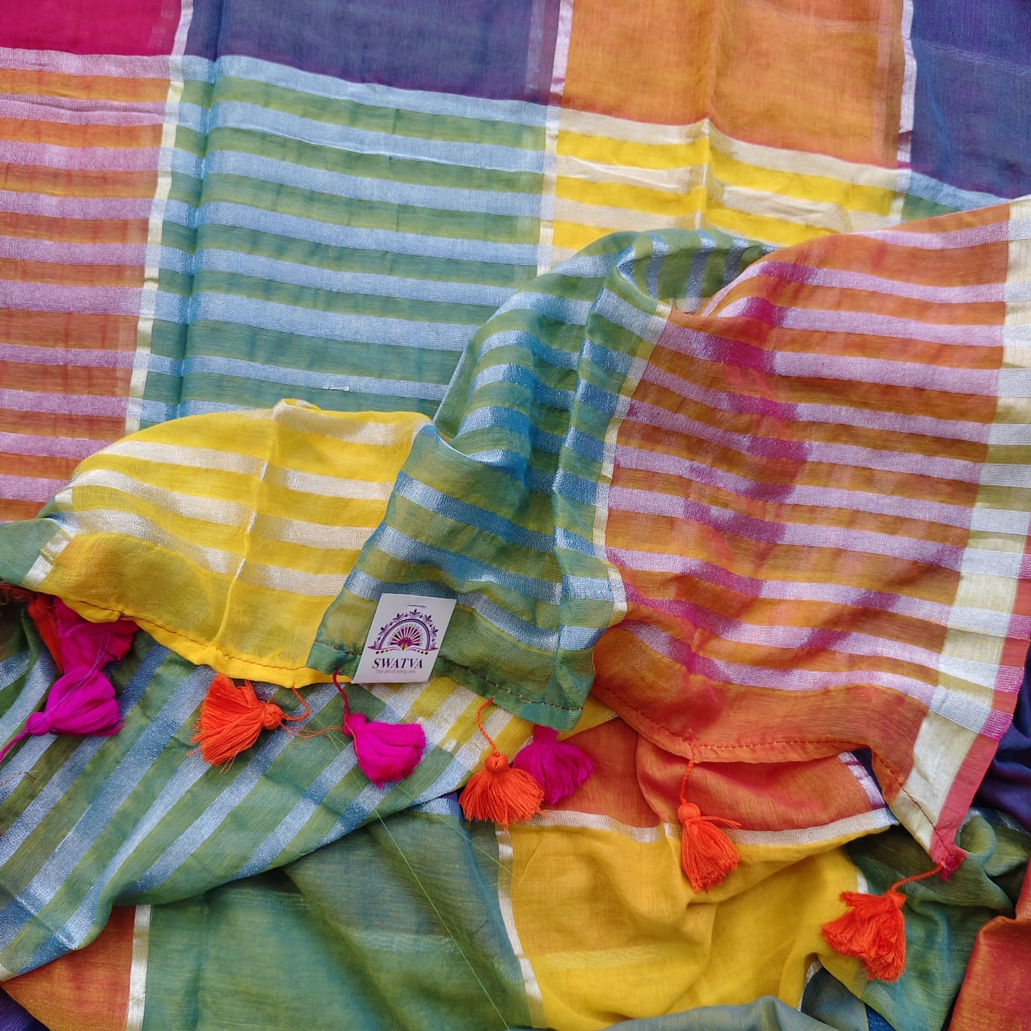 Mull cotton box check, Multi coloured- 01