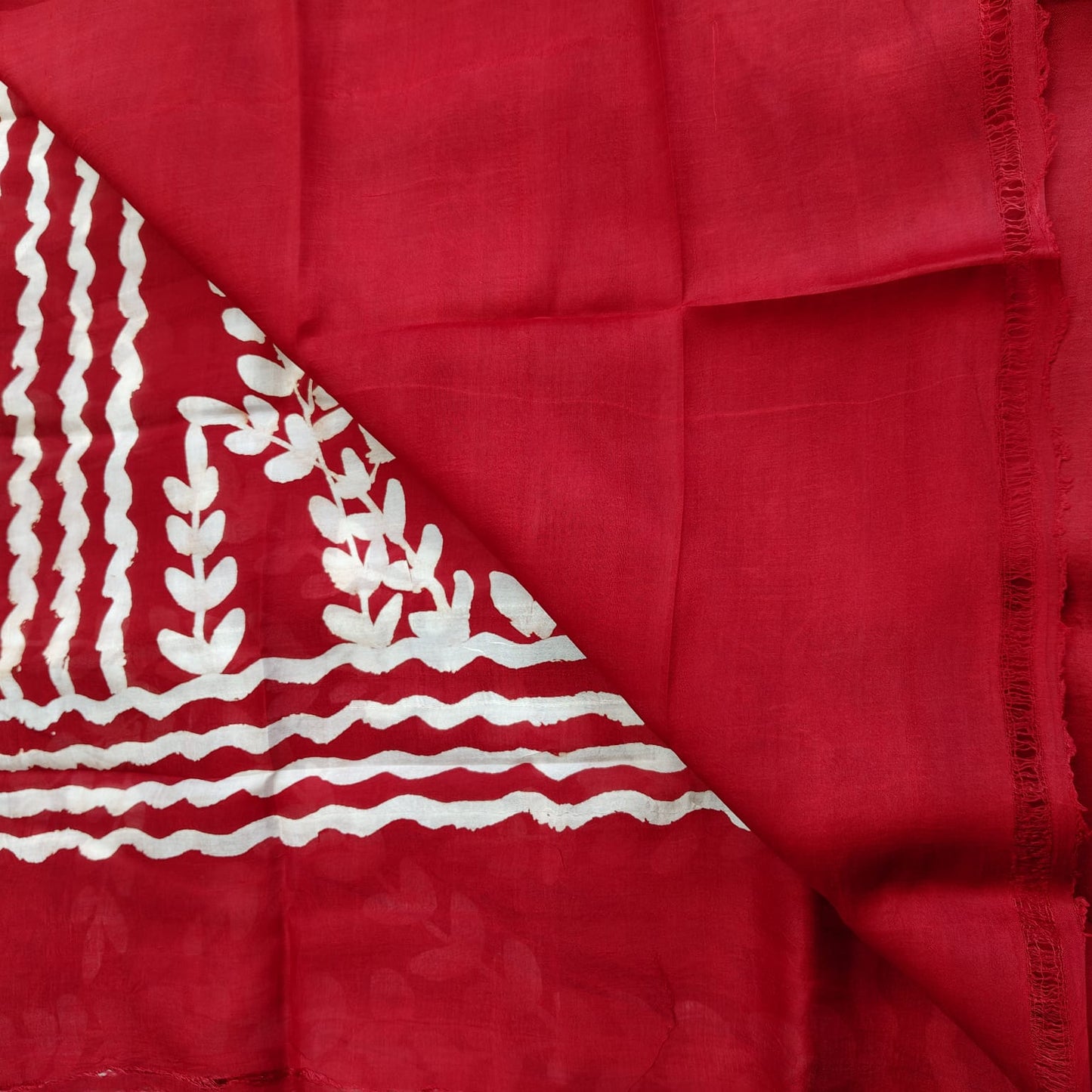 Pure Silk Hand Batik-Red