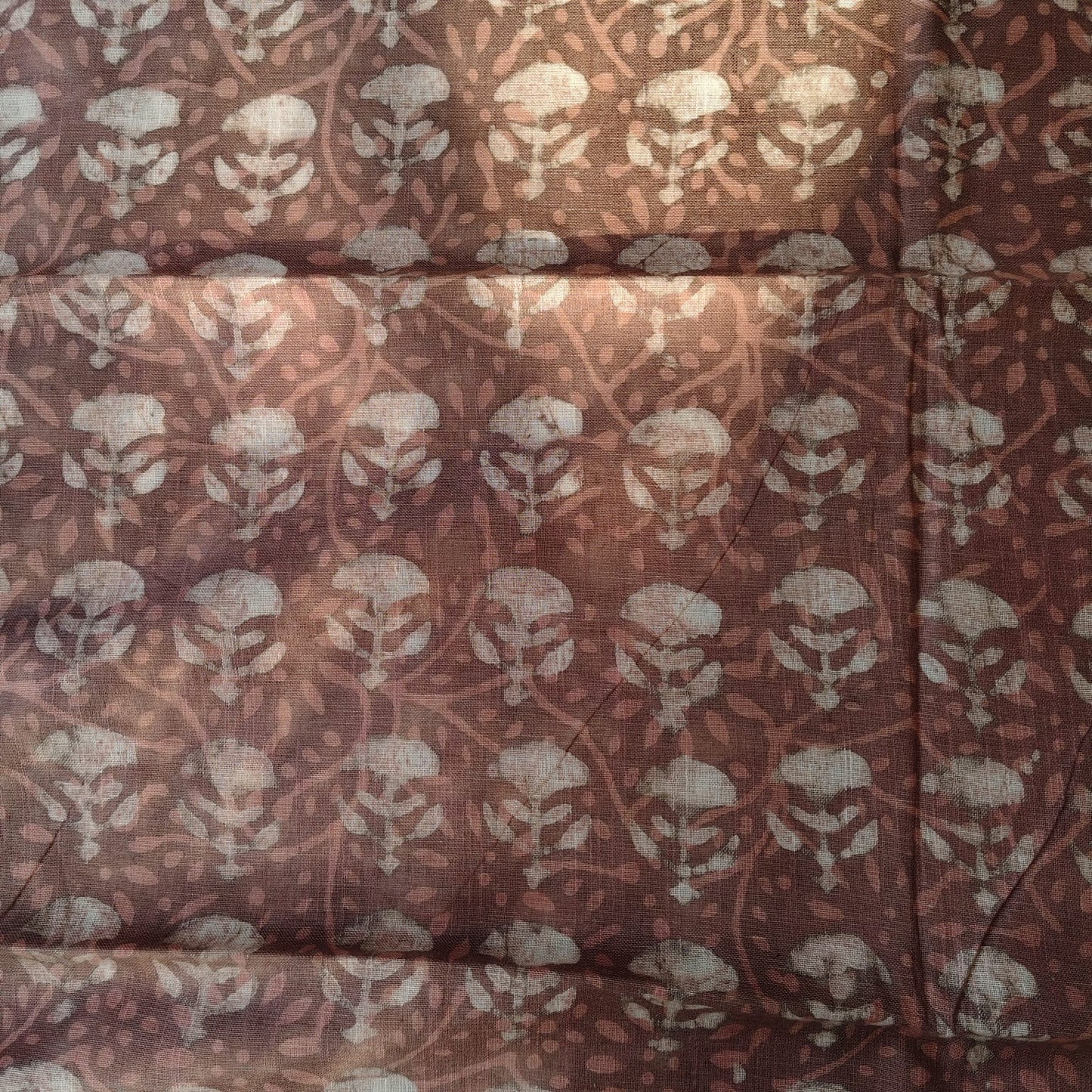 Linen Cotton, Dabu Print, Terracotta Brown