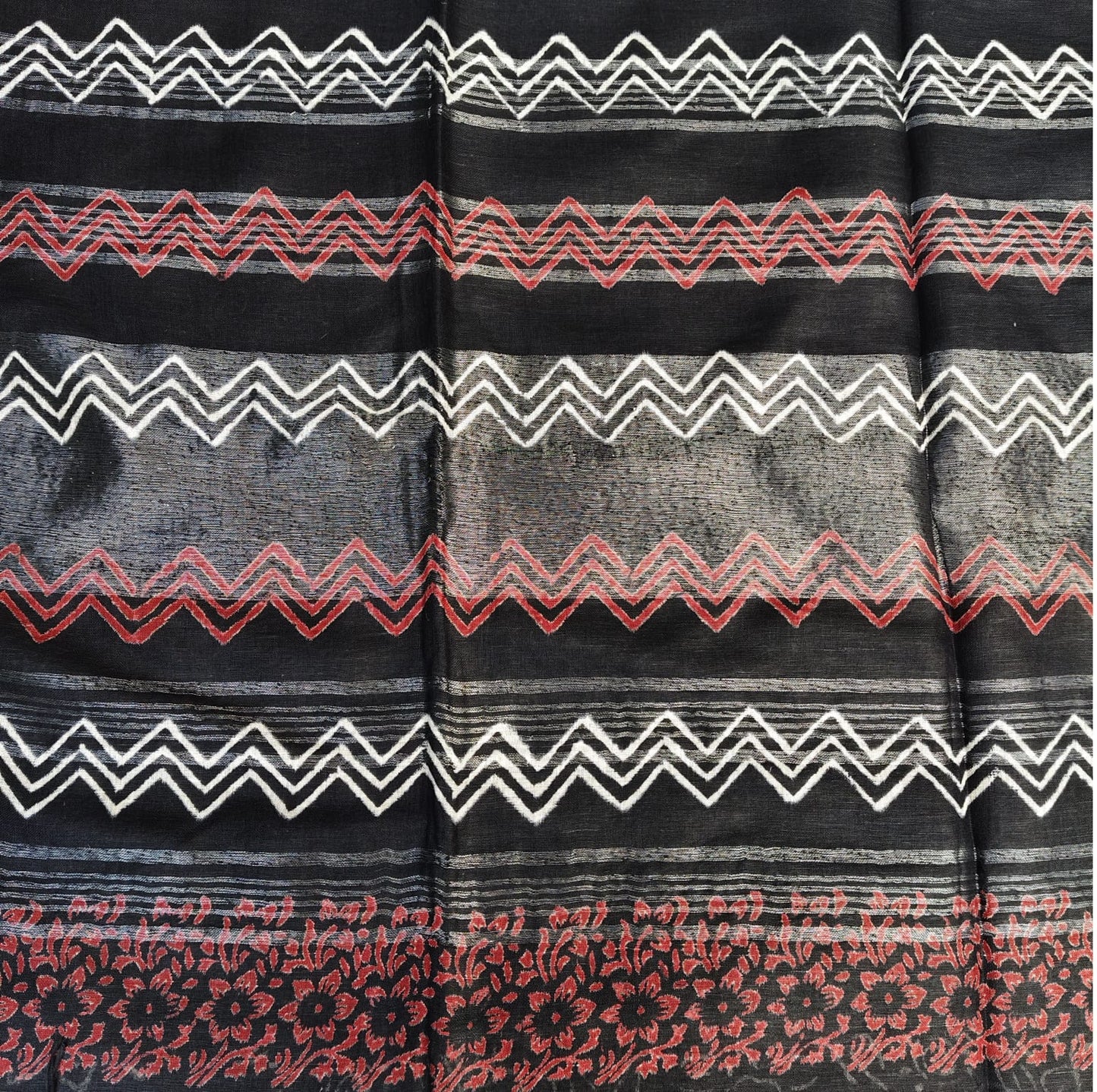 Black Block Print, Cotton Linen 02