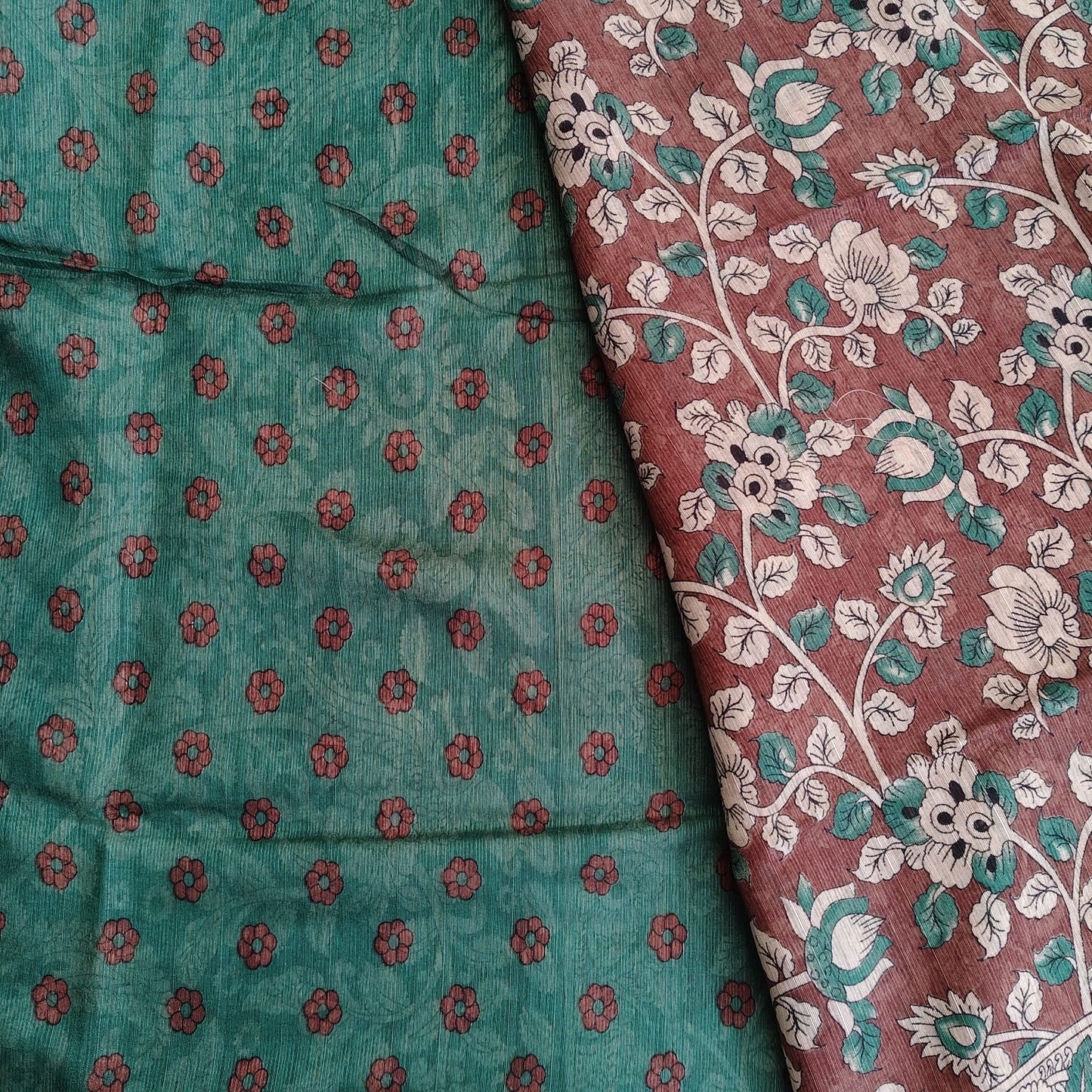 Jute Cotton Kalamkari-Brown