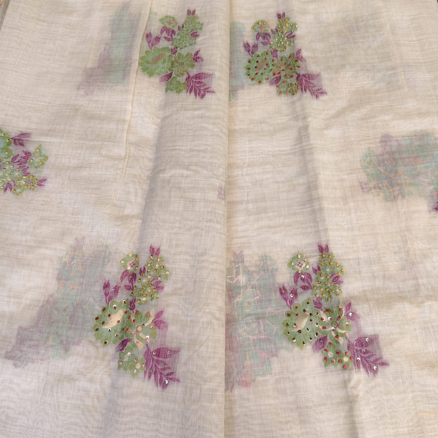 Munga Linen Jamdani Green