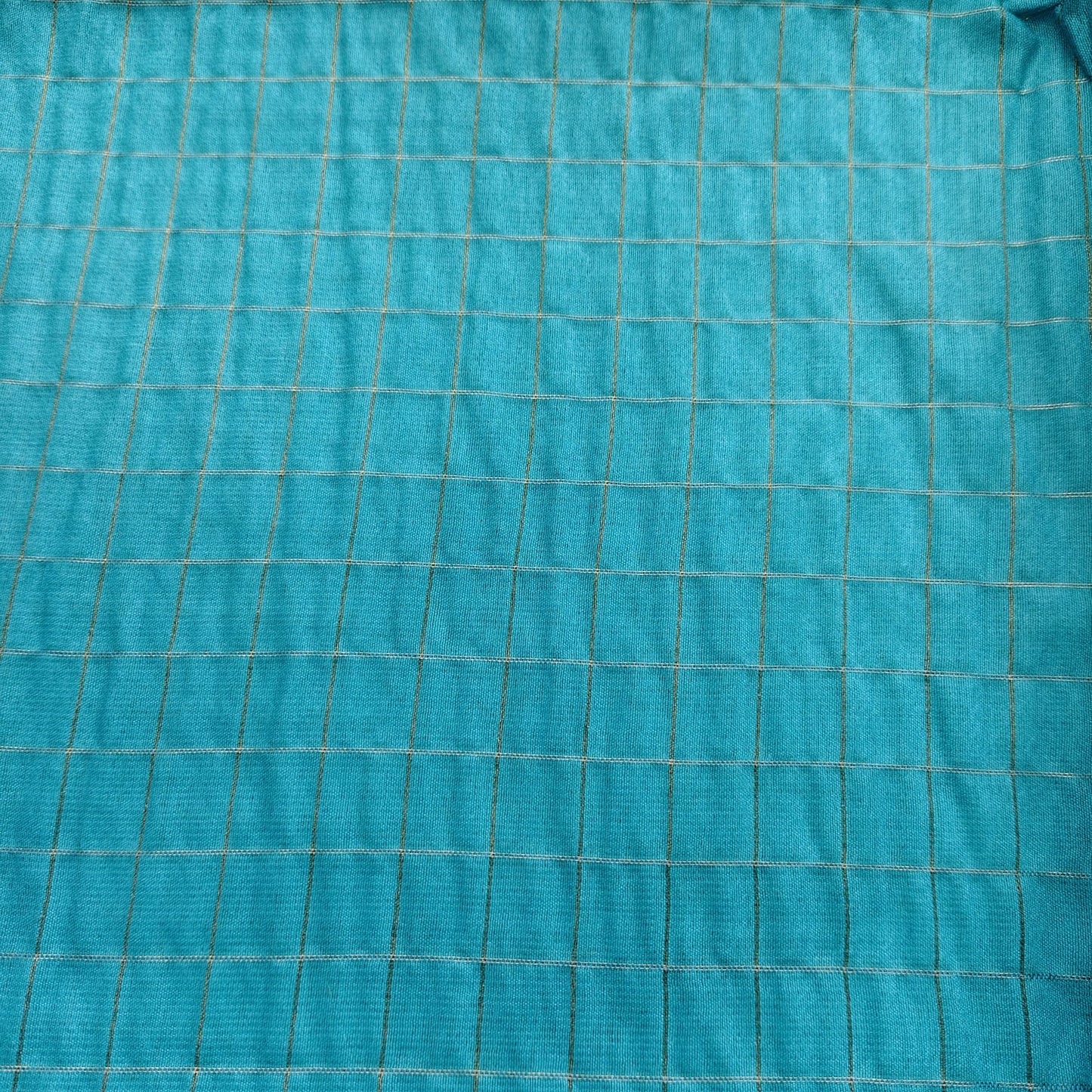 Maheshwari Silk- Zari Checks, Firozi Blue