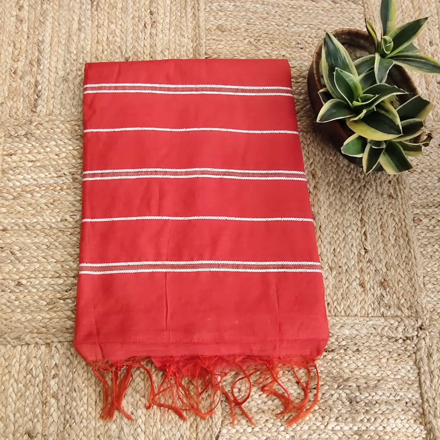 Blended Tusser Silk- Red