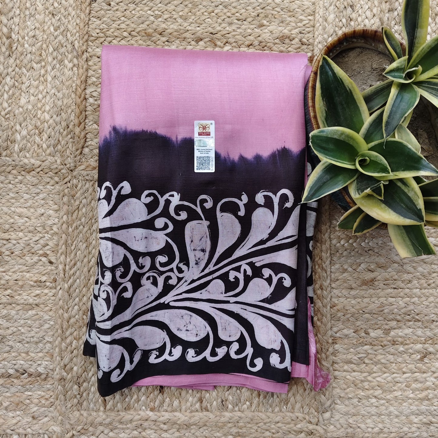 Pure Silk Hand Batik-Pink