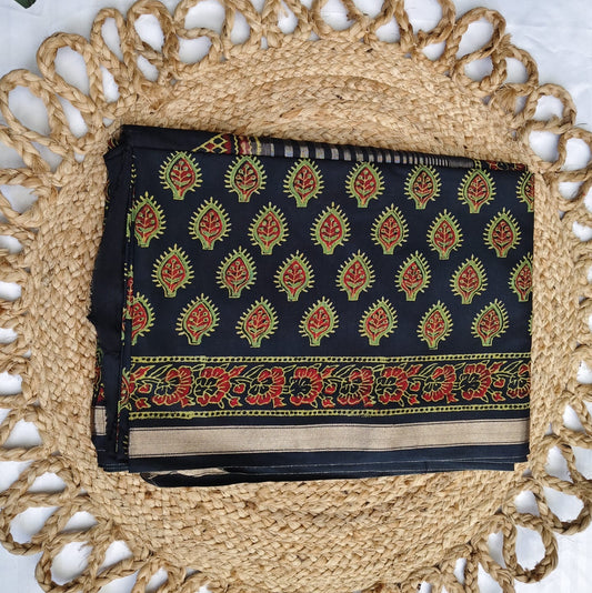 Ajrakh Block Print, Black