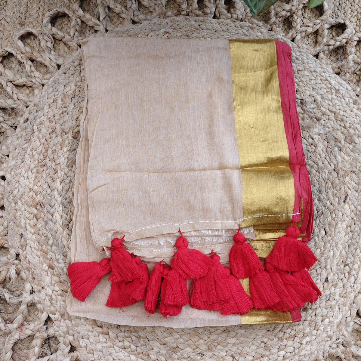 Mul Cotton -Biege and Gold