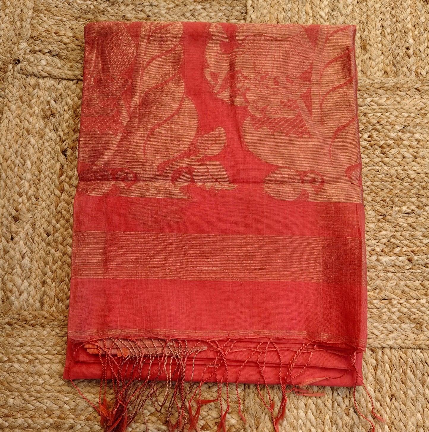 Cotton Silk Banarasi, Peach