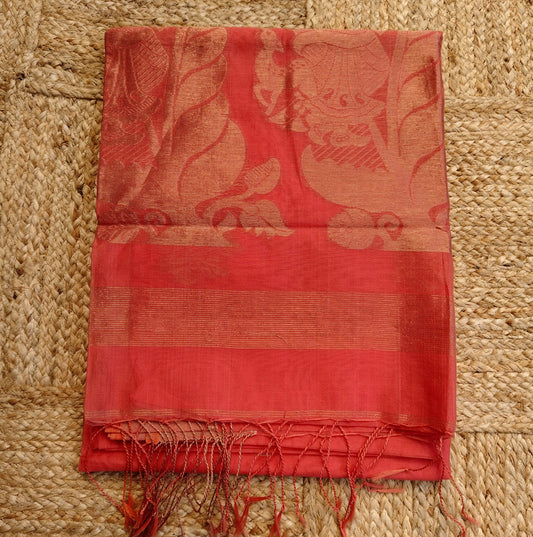 Cotton Silk Banarasi, Peach