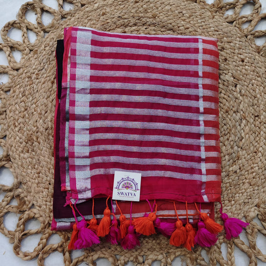 Mull cotton box check,  Red Orange