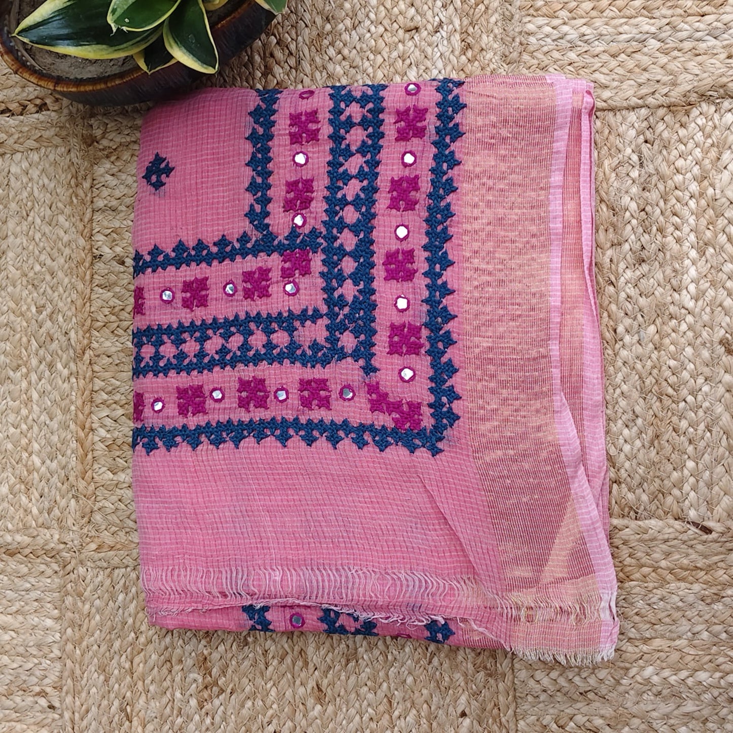 Pink Resham Kota Kutchh Work