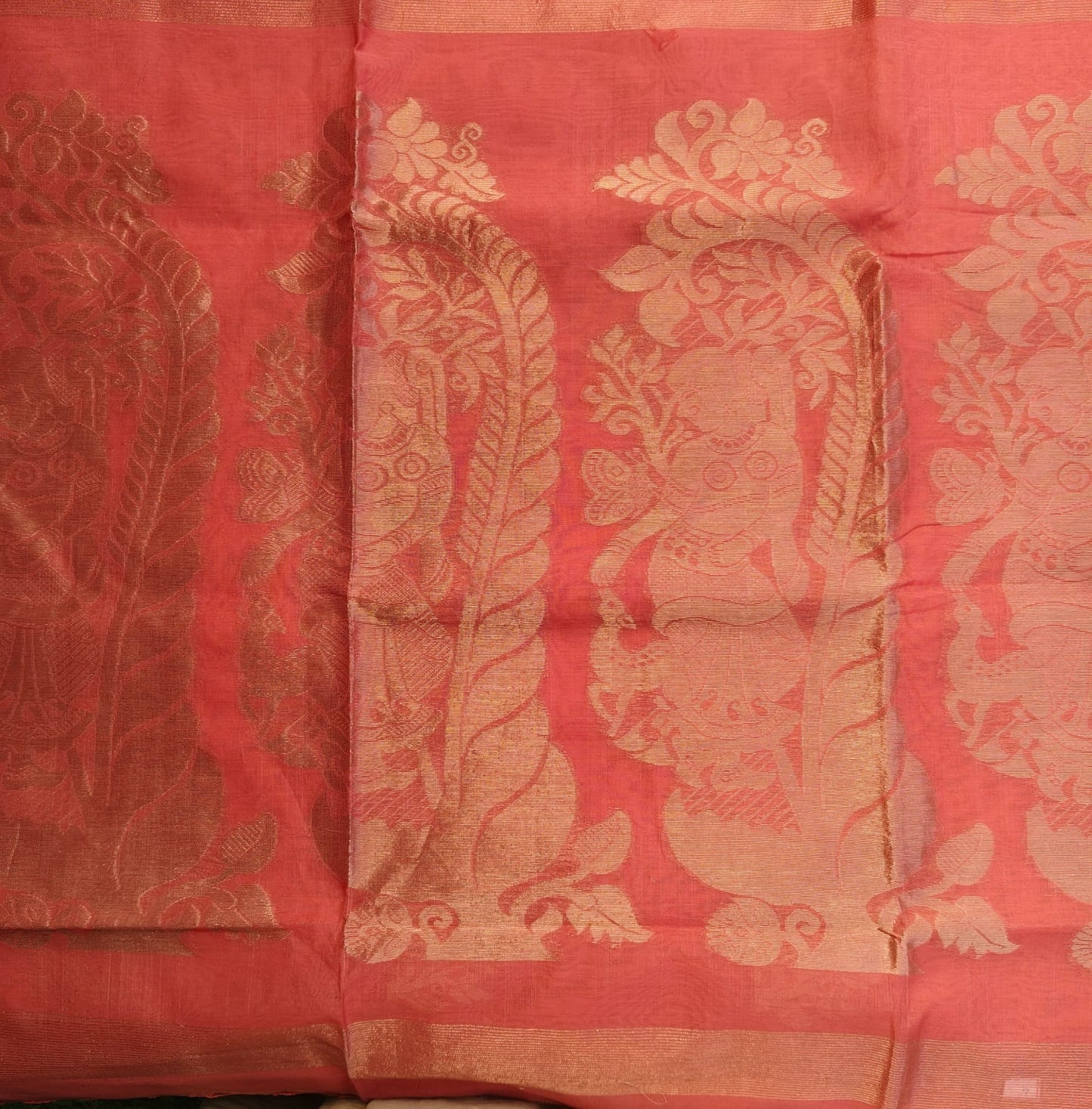 Cotton Silk Banarasi, Peach