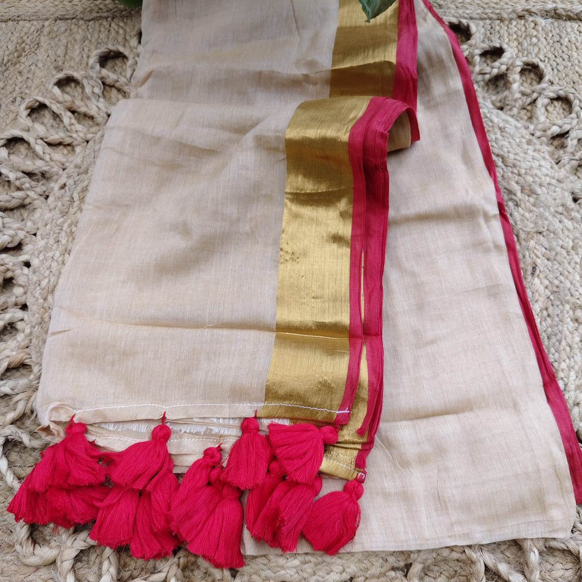 Mul Cotton -Biege and Gold