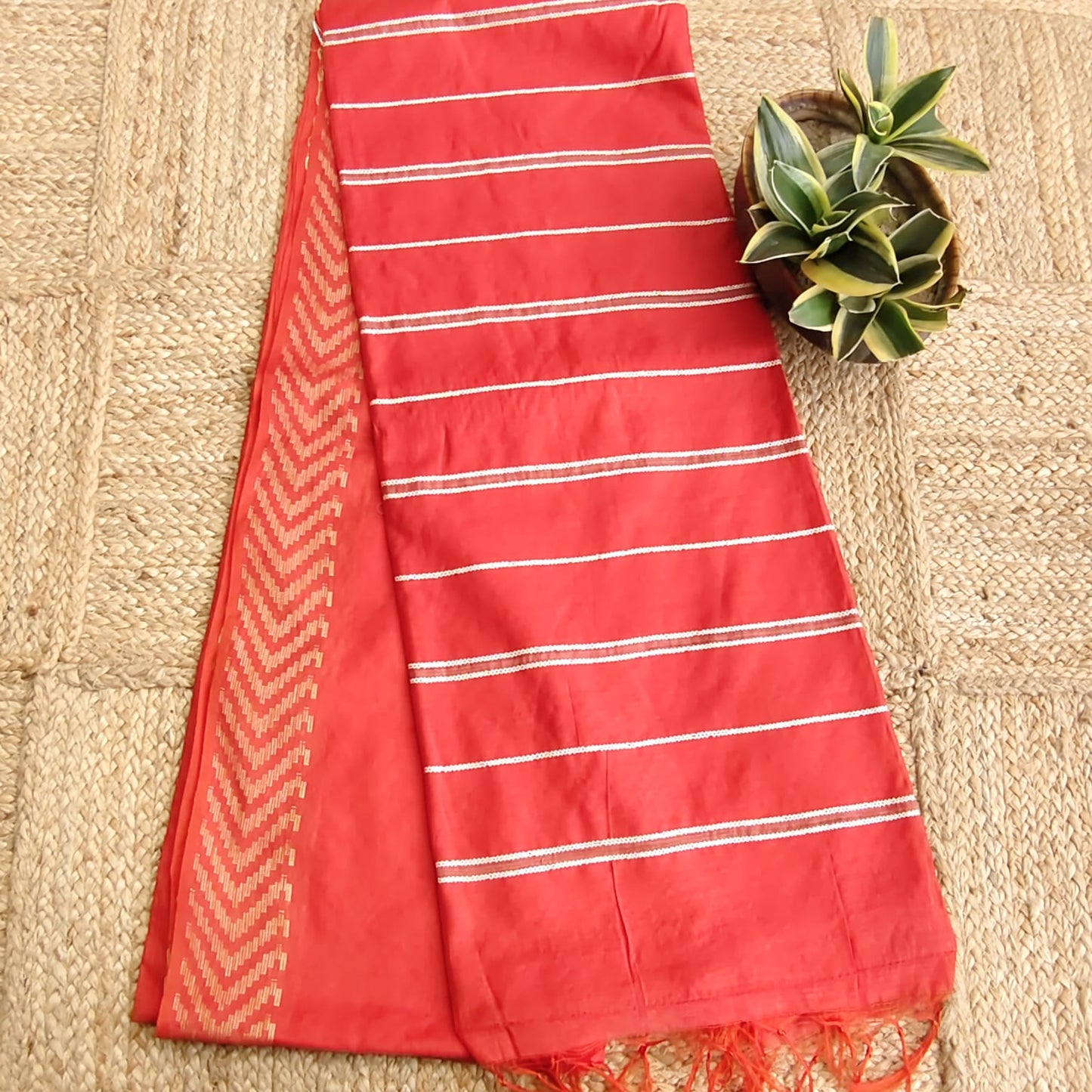 Blended Tusser Silk- Red