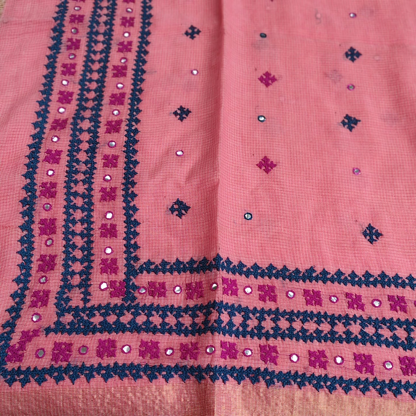 Pink Resham Kota Kutchh Work