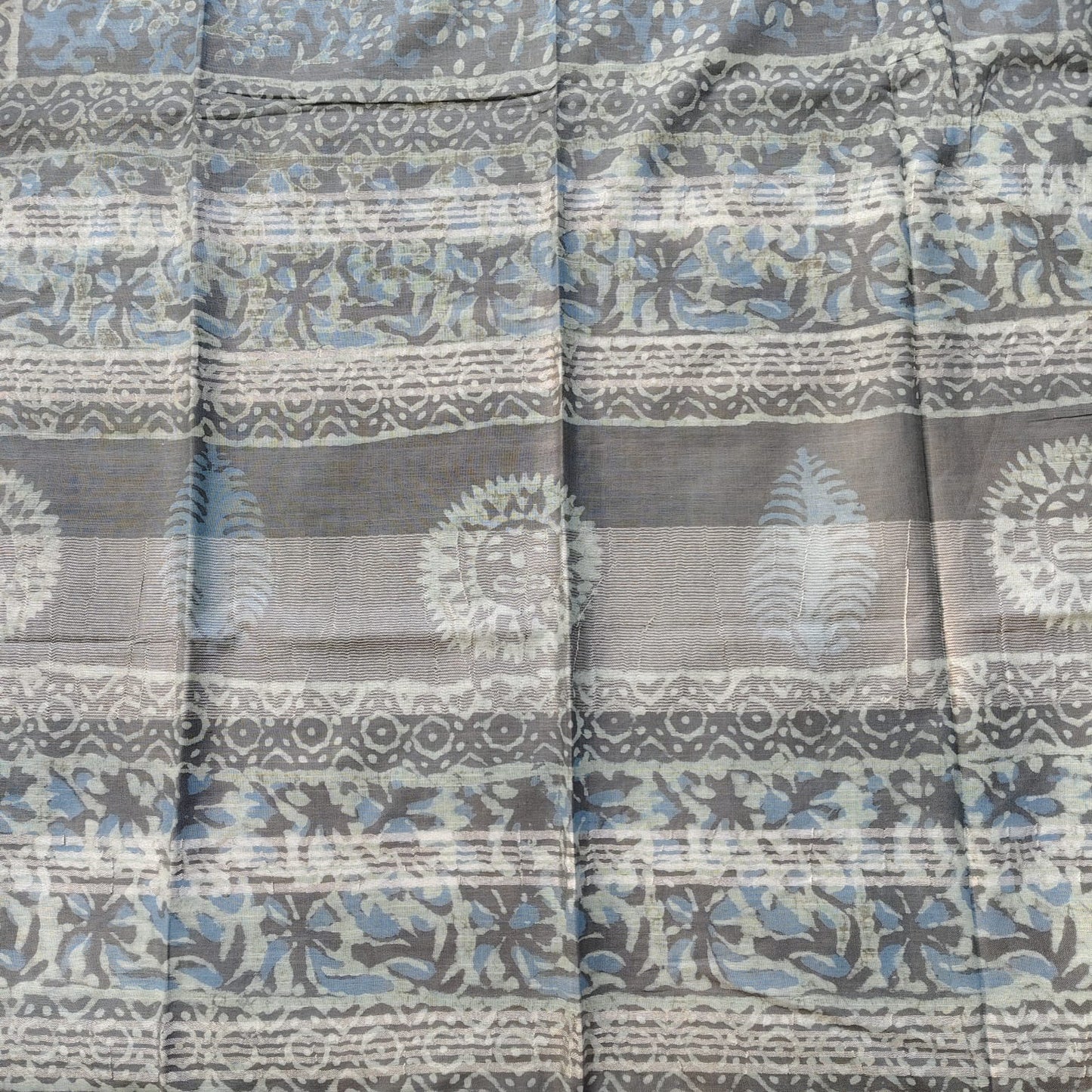 Linen Cotton, Dabu Print, Grey