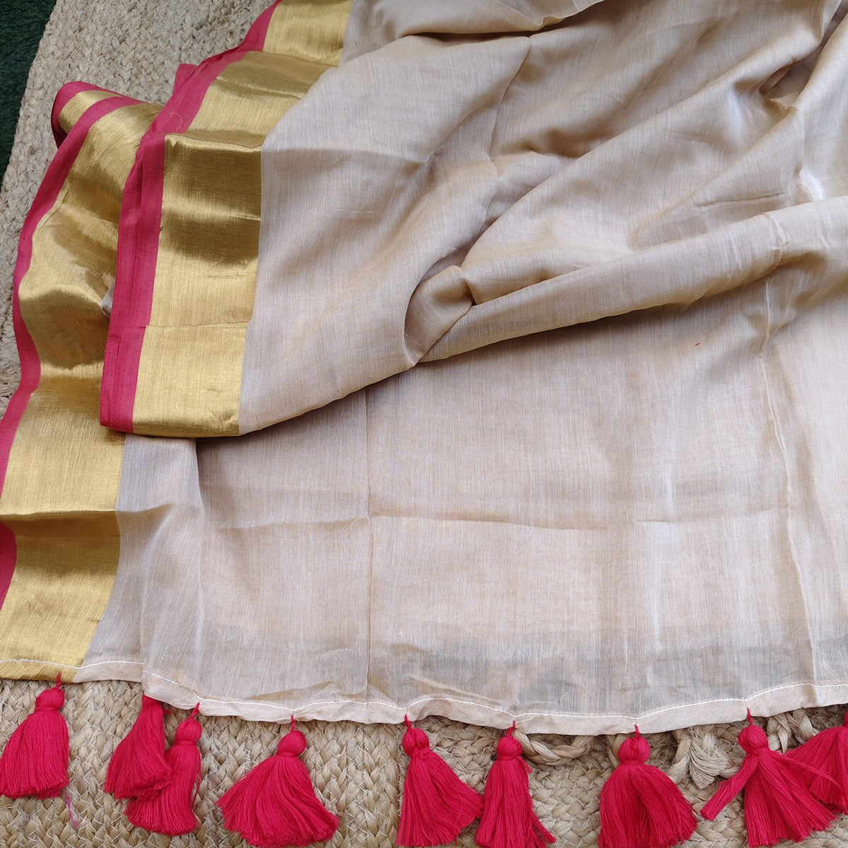 Mul Cotton -Biege and Gold