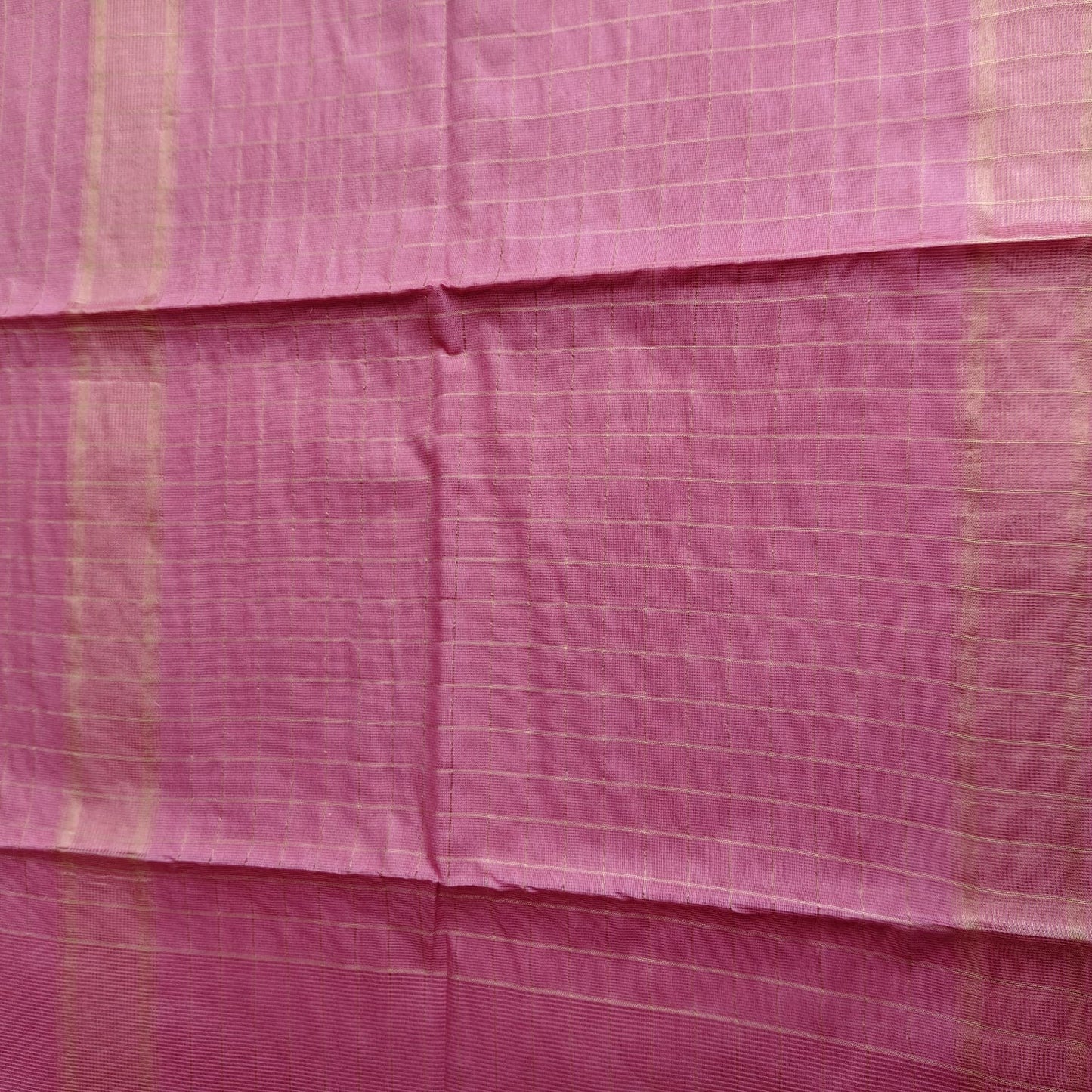Maheshwari Silk- Zari Checks, Onion Pink