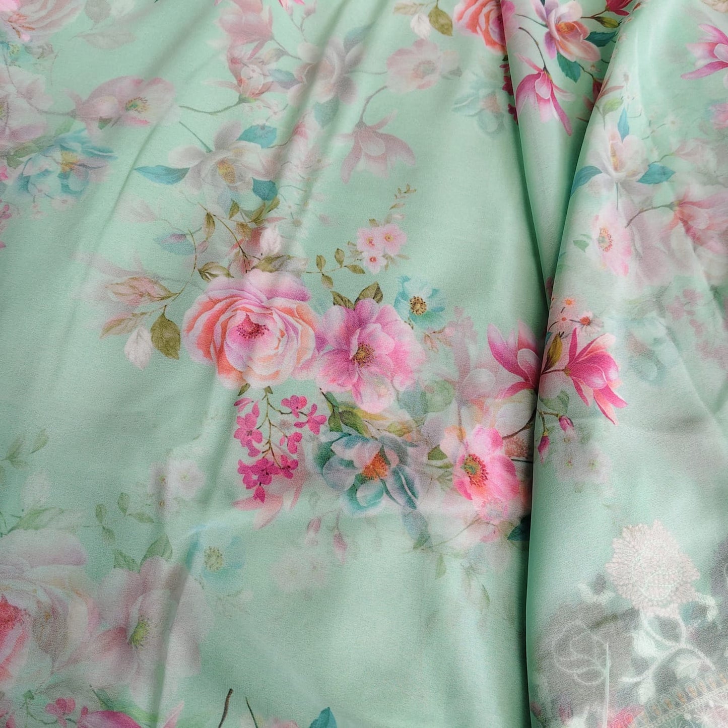 Sea Green Georgette Embroidery