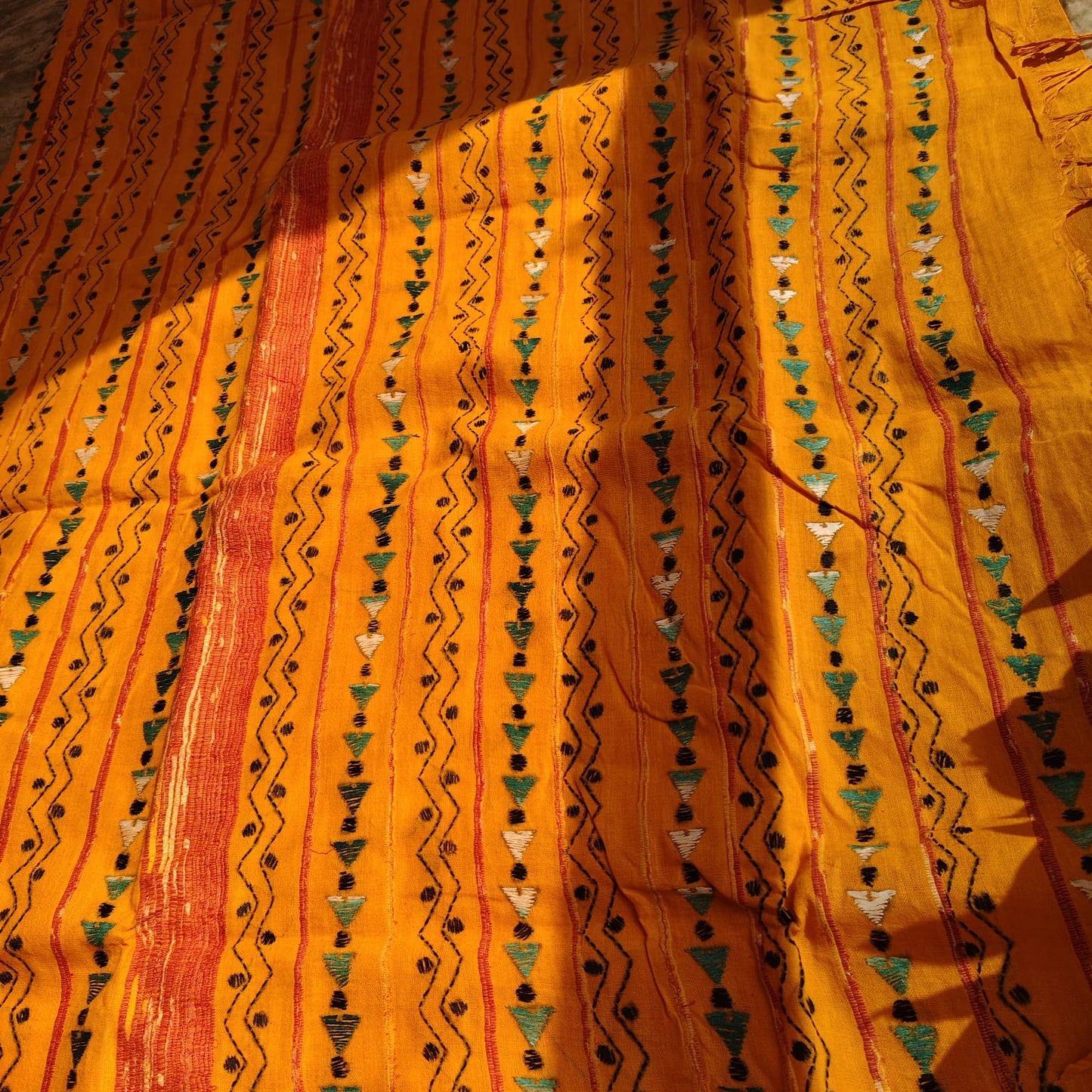Golden Yellow Khesh Kantha