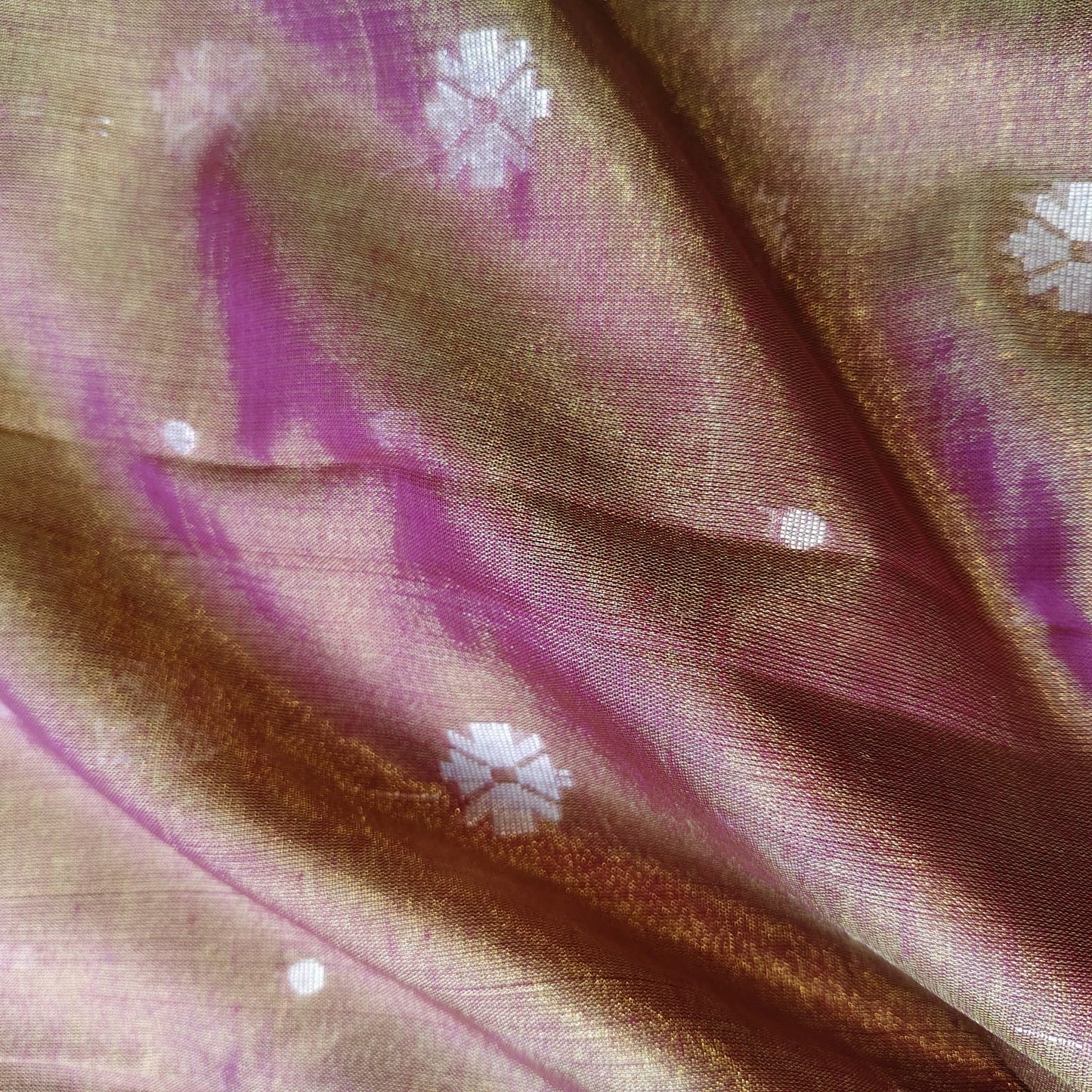 Handwoven Tissue Cotton Jamdani - Golden Brown