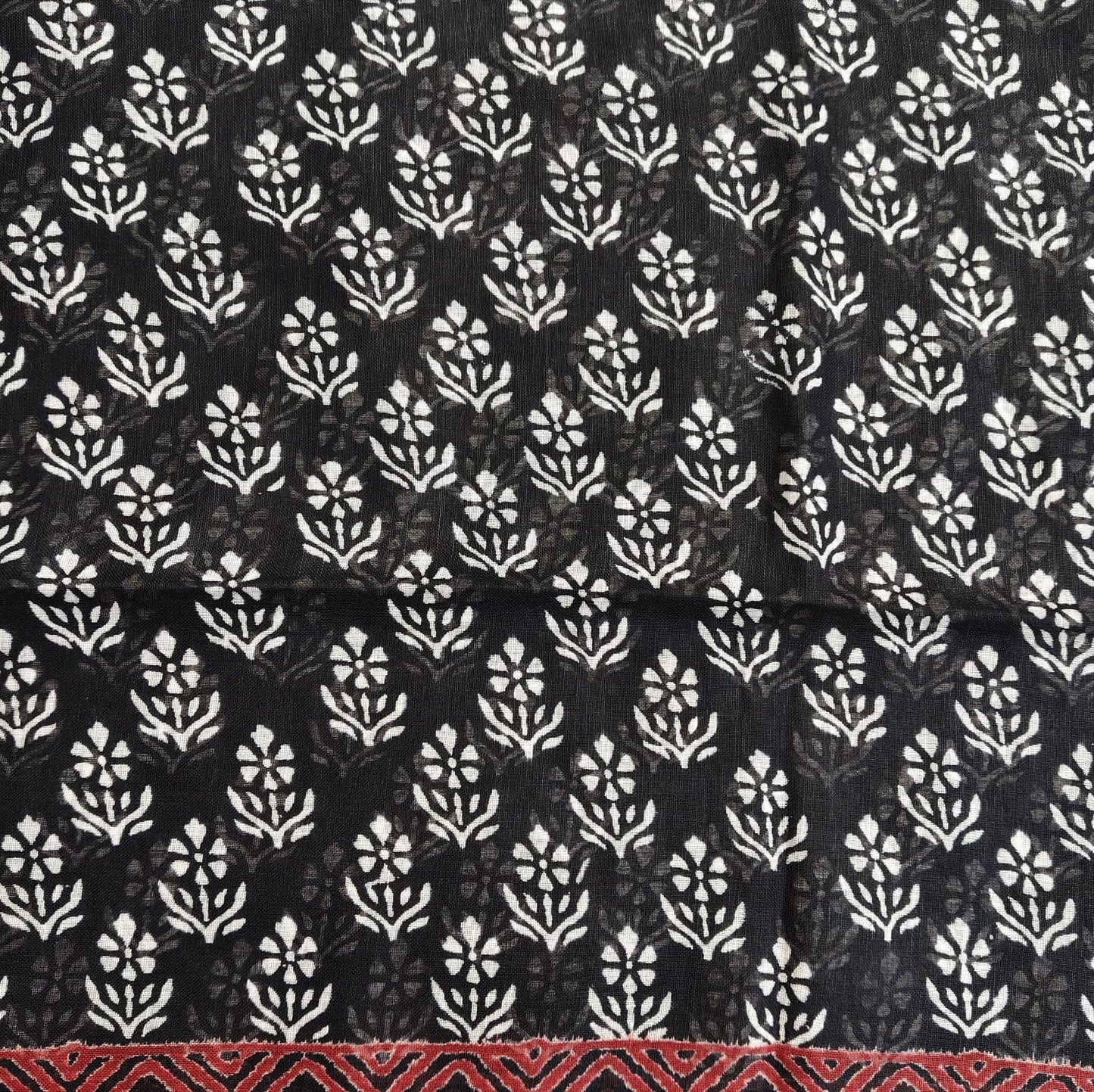 Black Block Print, Cotton Linen 03